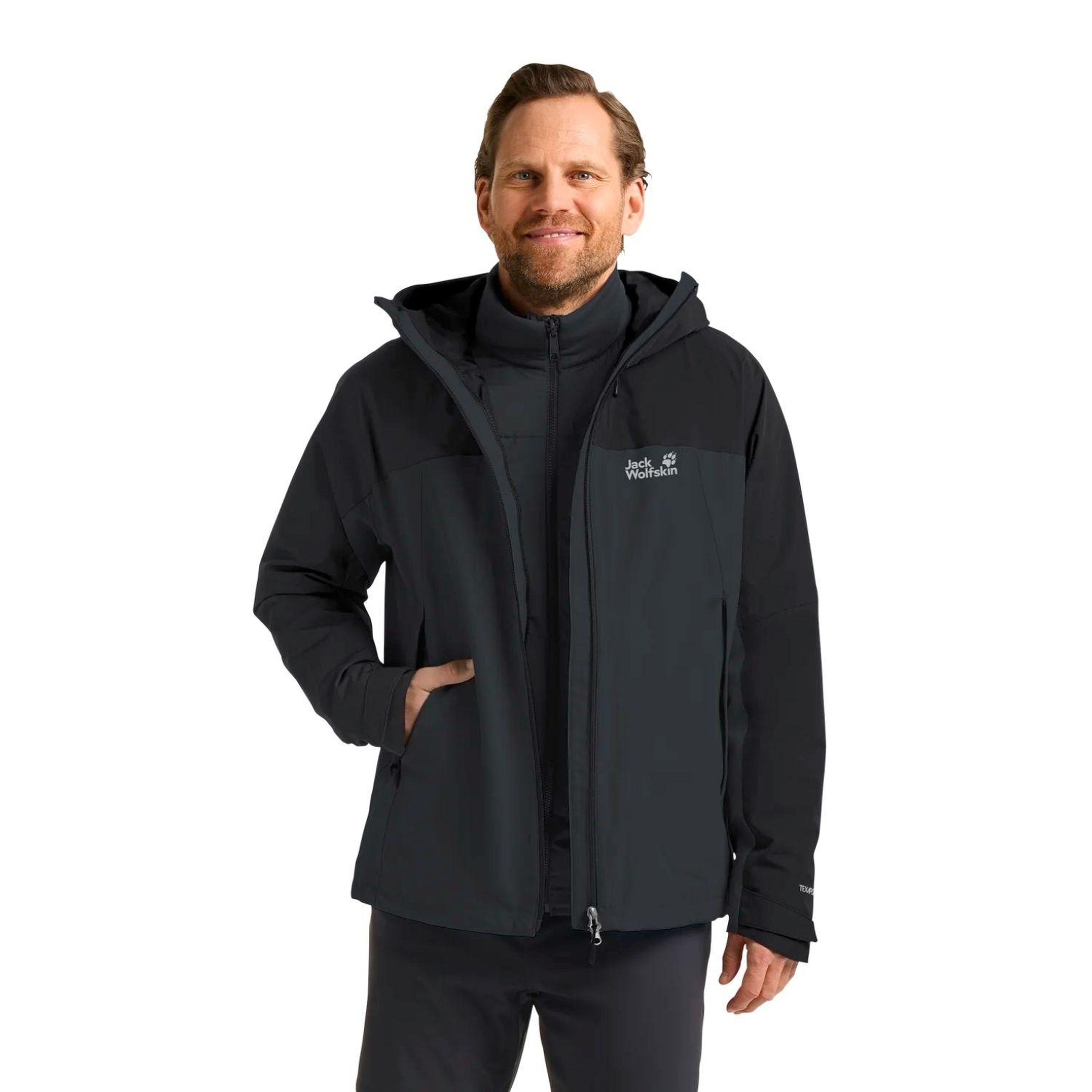 Jack Wolfskin Wild Places 3in1 Erkek Gri Outdoor Ceketi