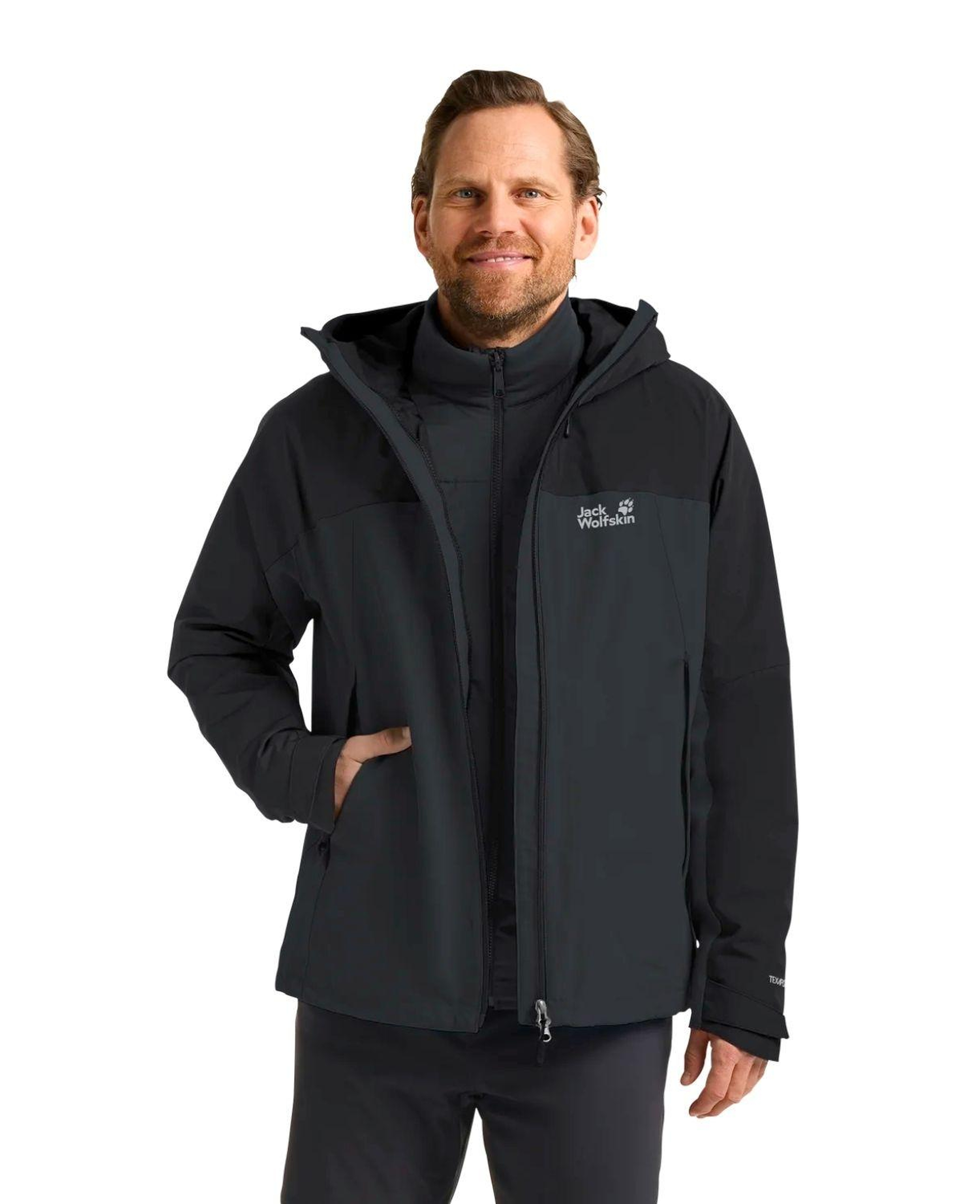Jack Wolfskin Wild Places 3in1 Erkek Gri Outdoor Ceketi