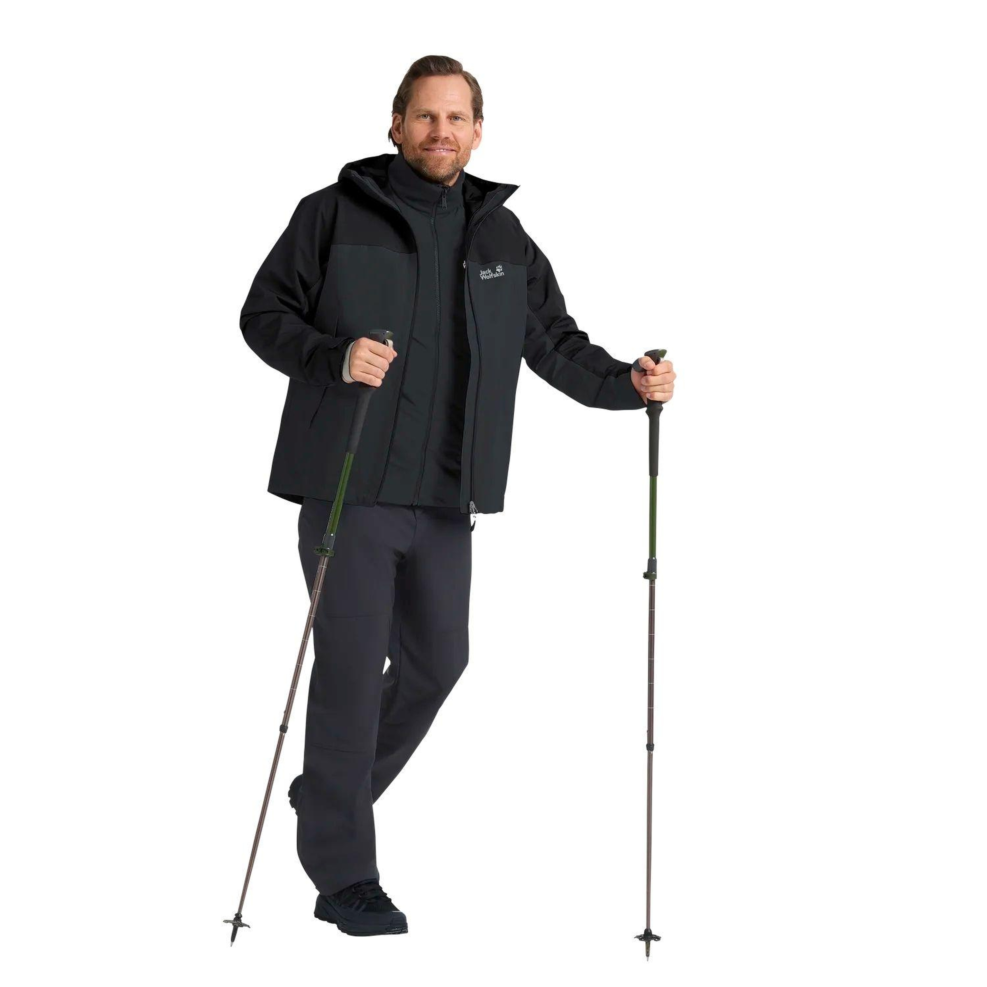 Jack Wolfskin Wild Places 3in1 Erkek Gri Outdoor Ceketi