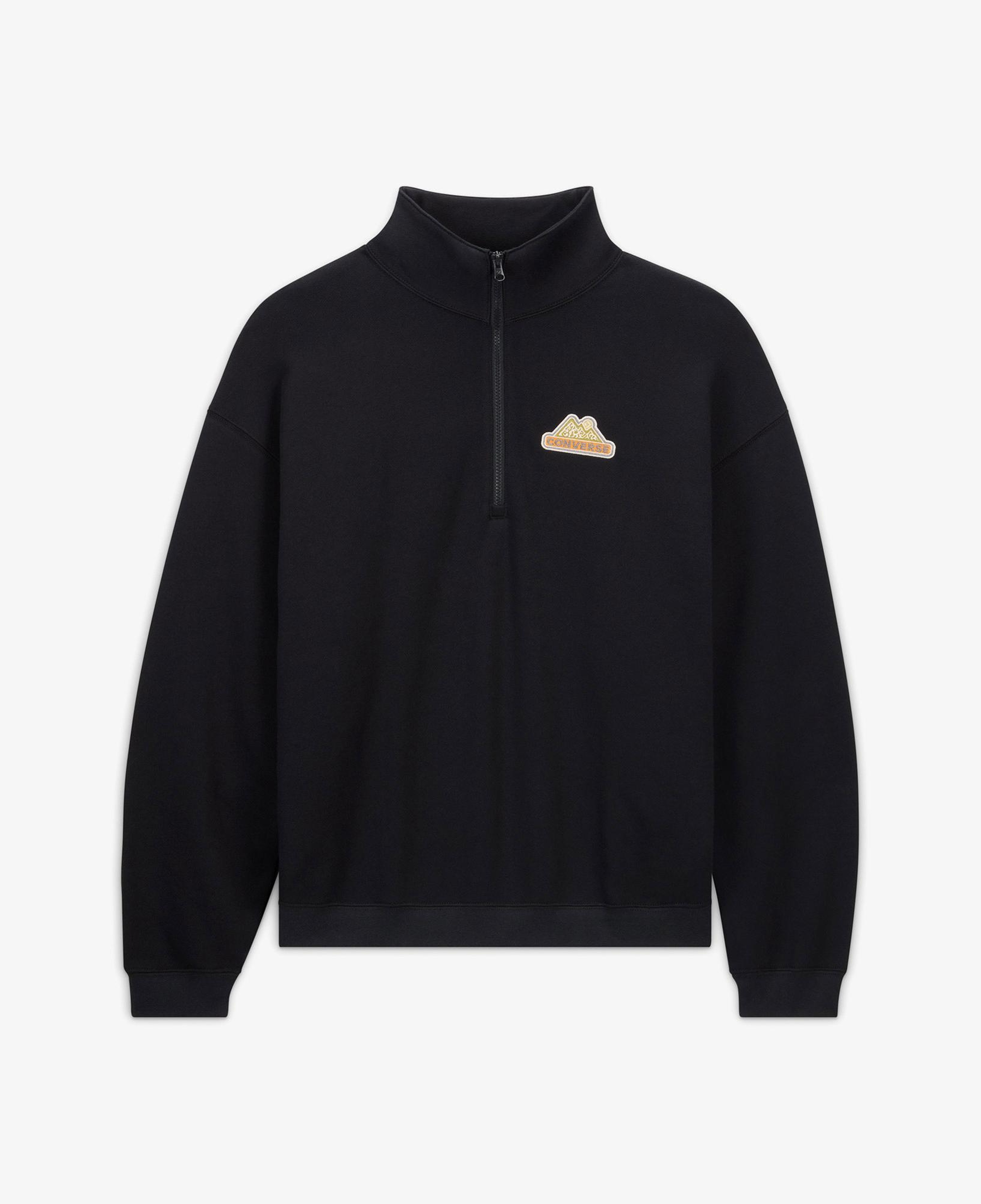 Converse Loose Fit Yarım Fermuarlı Erkek Siyah Sweatshirt