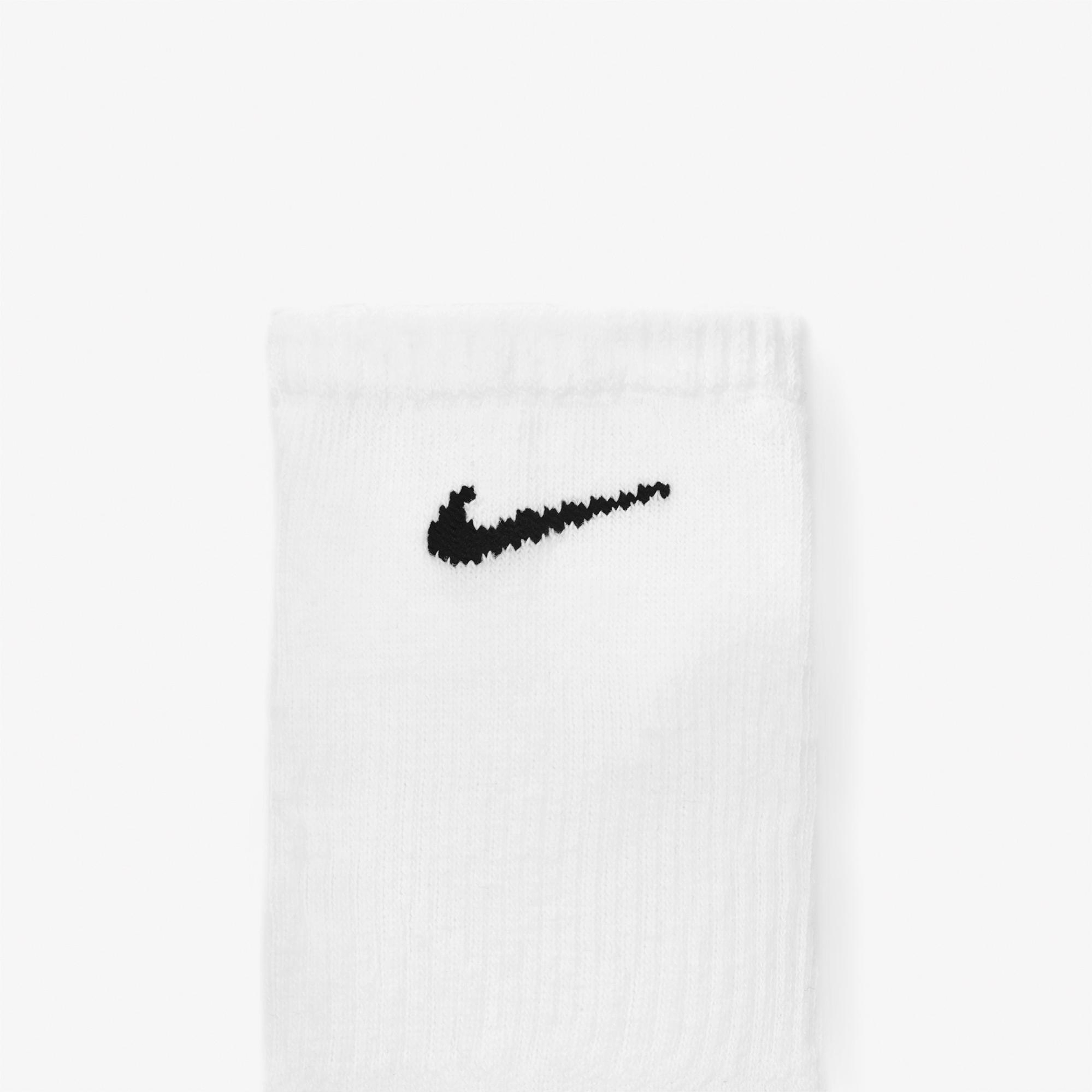 Nike Everyday Plus Cushioned Erkek Beyaz 3'lü Çorap