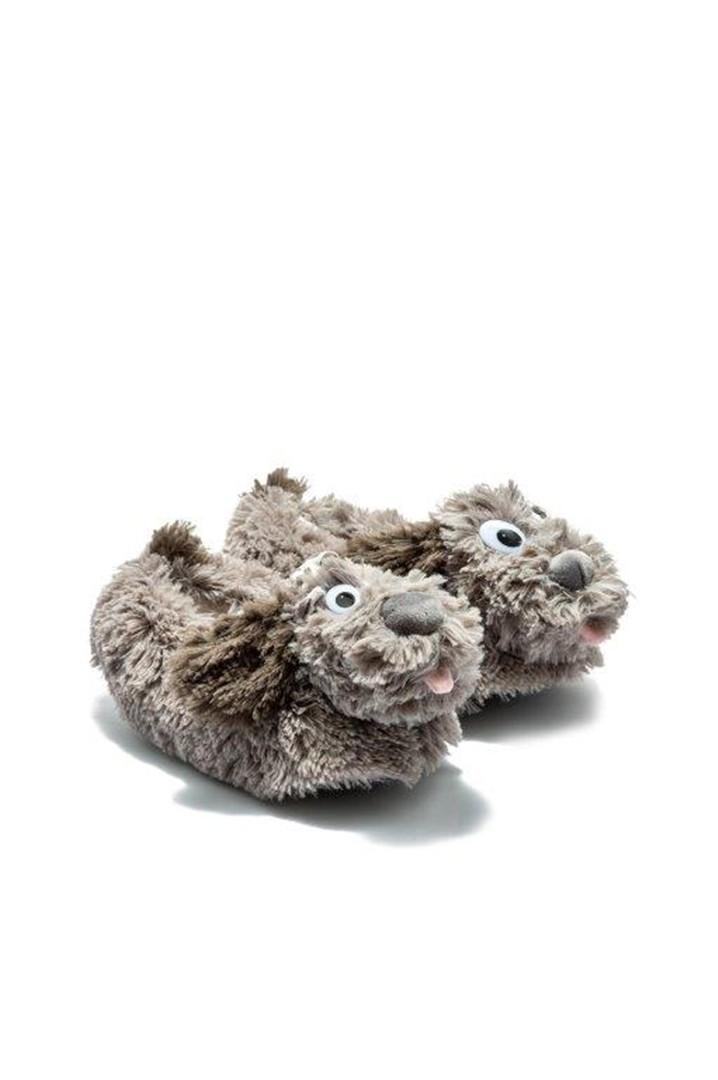 Malti Kadın,Garson Boy Hayvanlı Panduf Gri 33/38