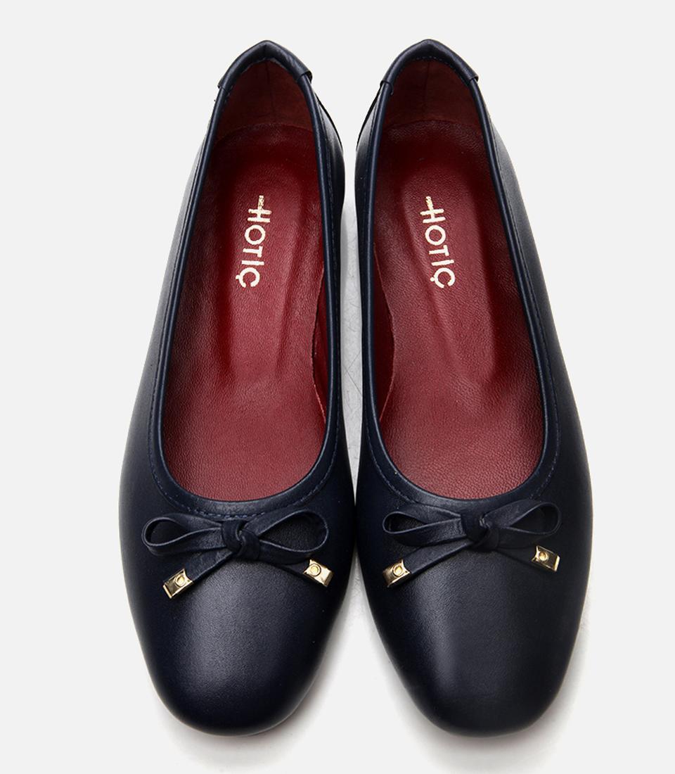 Kadın Deri Lacivert Babet