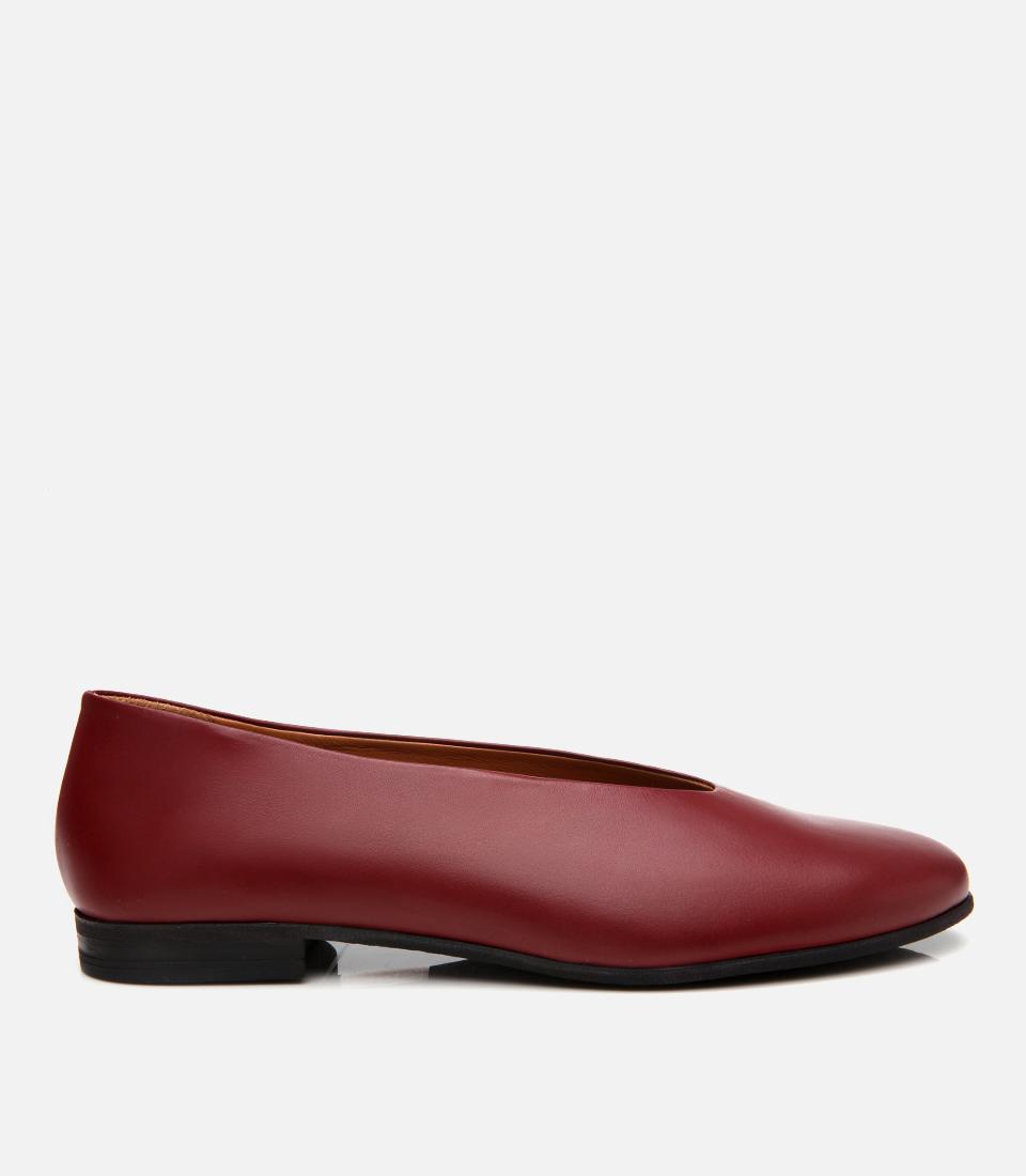 Kadın Deri Bordo Babet