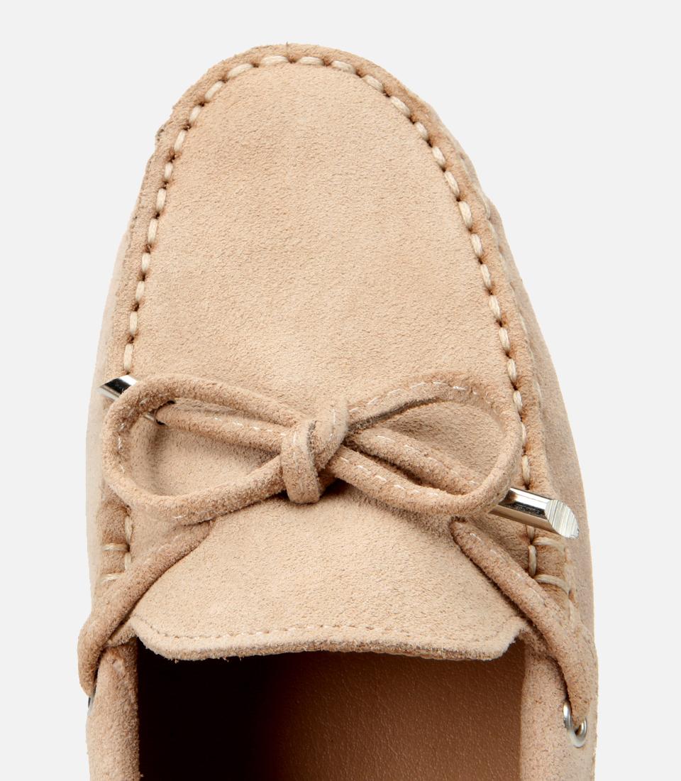 Kadın Süet Deri Bej Bağcık Detaylı Günlük Loafer