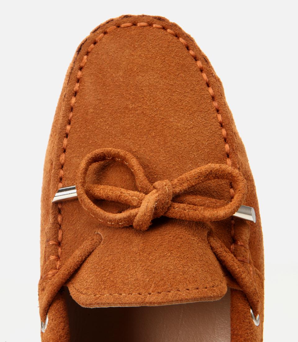 Kadın Süet Deri Taba Bağcık Detaylı Günlük Loafer