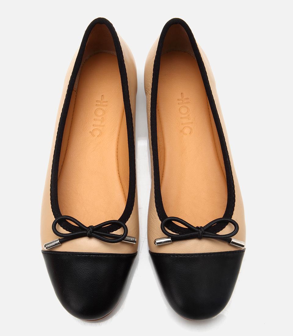 Kadın Deri Bej  Esnek Tabanlı Babet