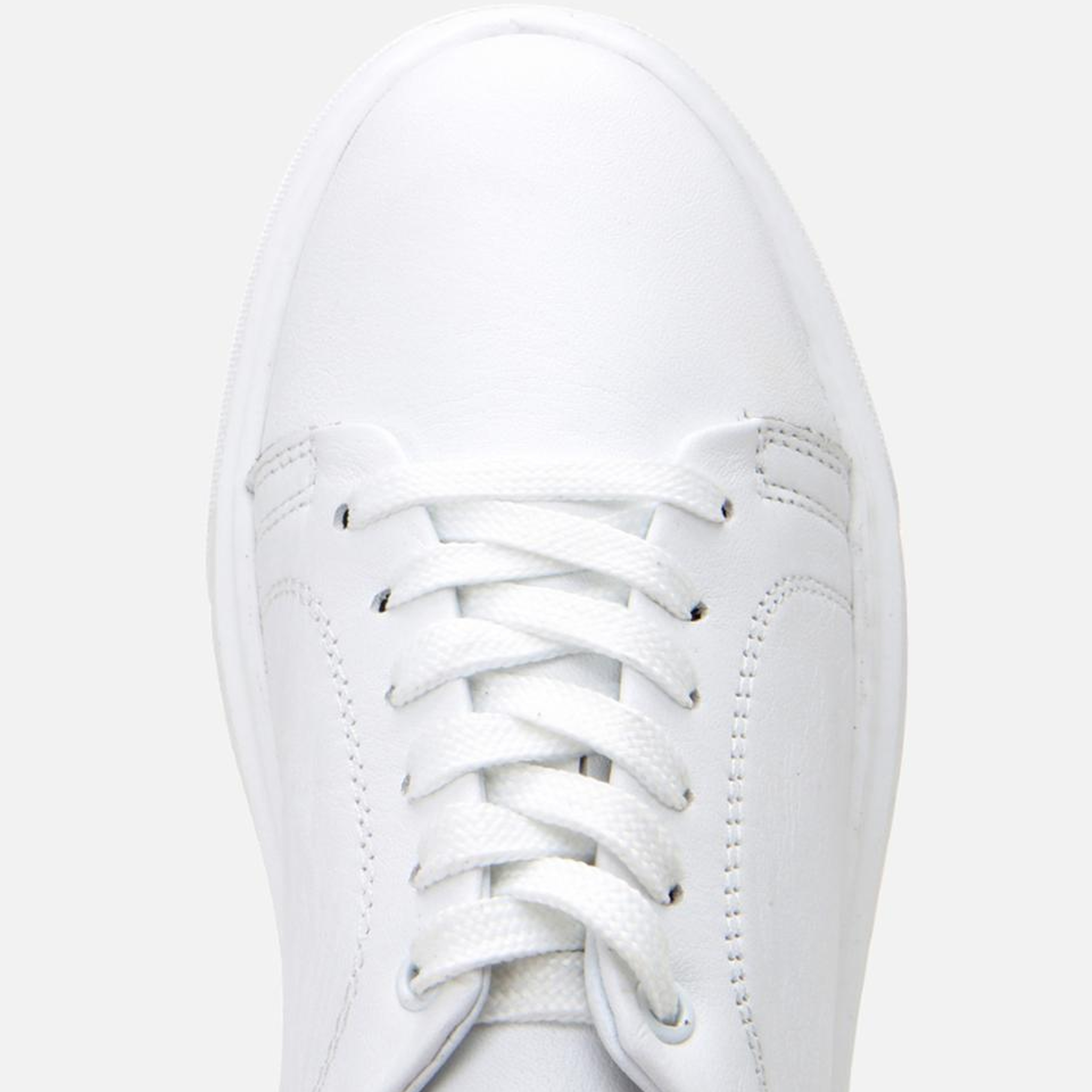 Kadın Deri Beyaz Kalın Tabanlı Spor Ayakkabı