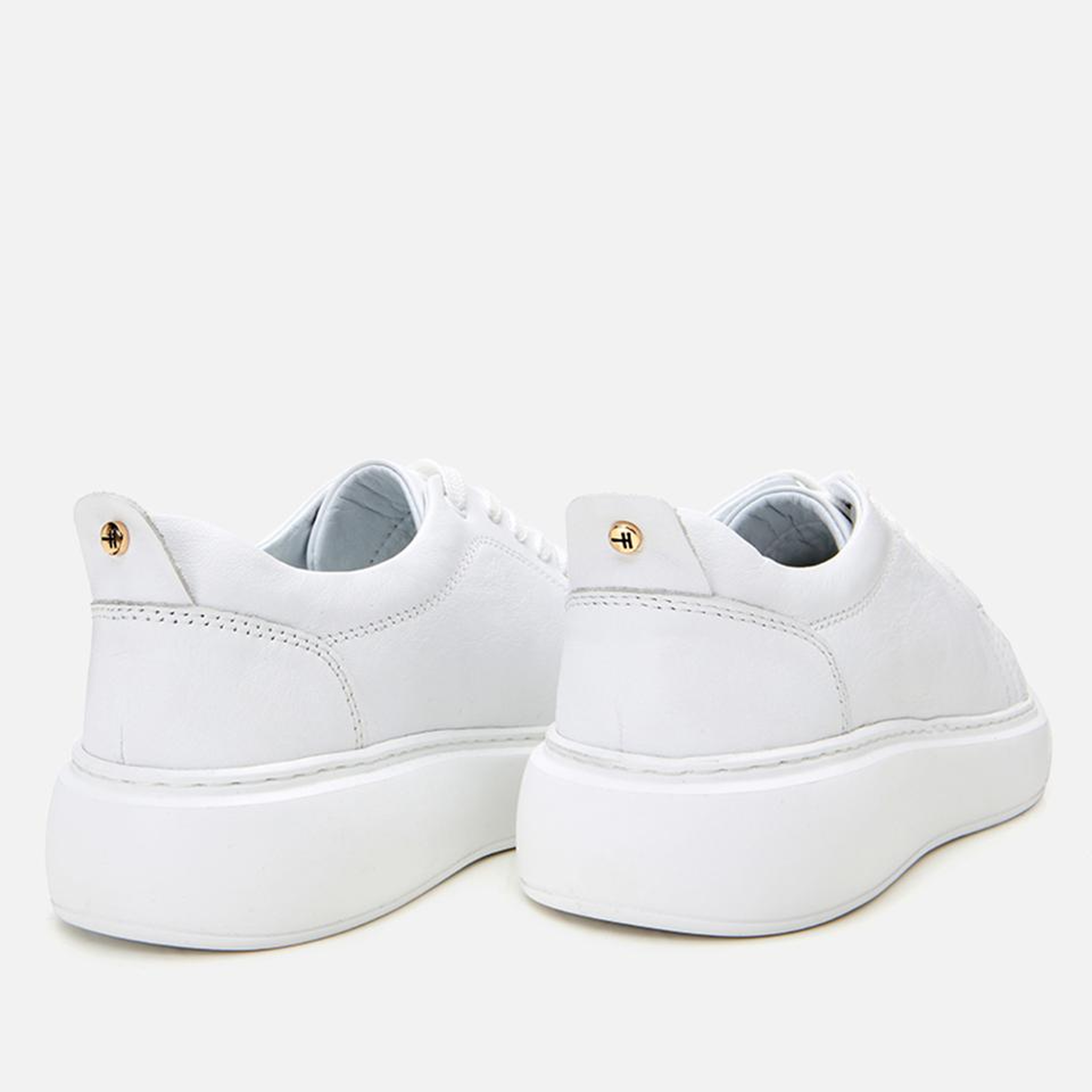 Kadın Deri Beyaz Kalın Tabanlı Spor Ayakkabı