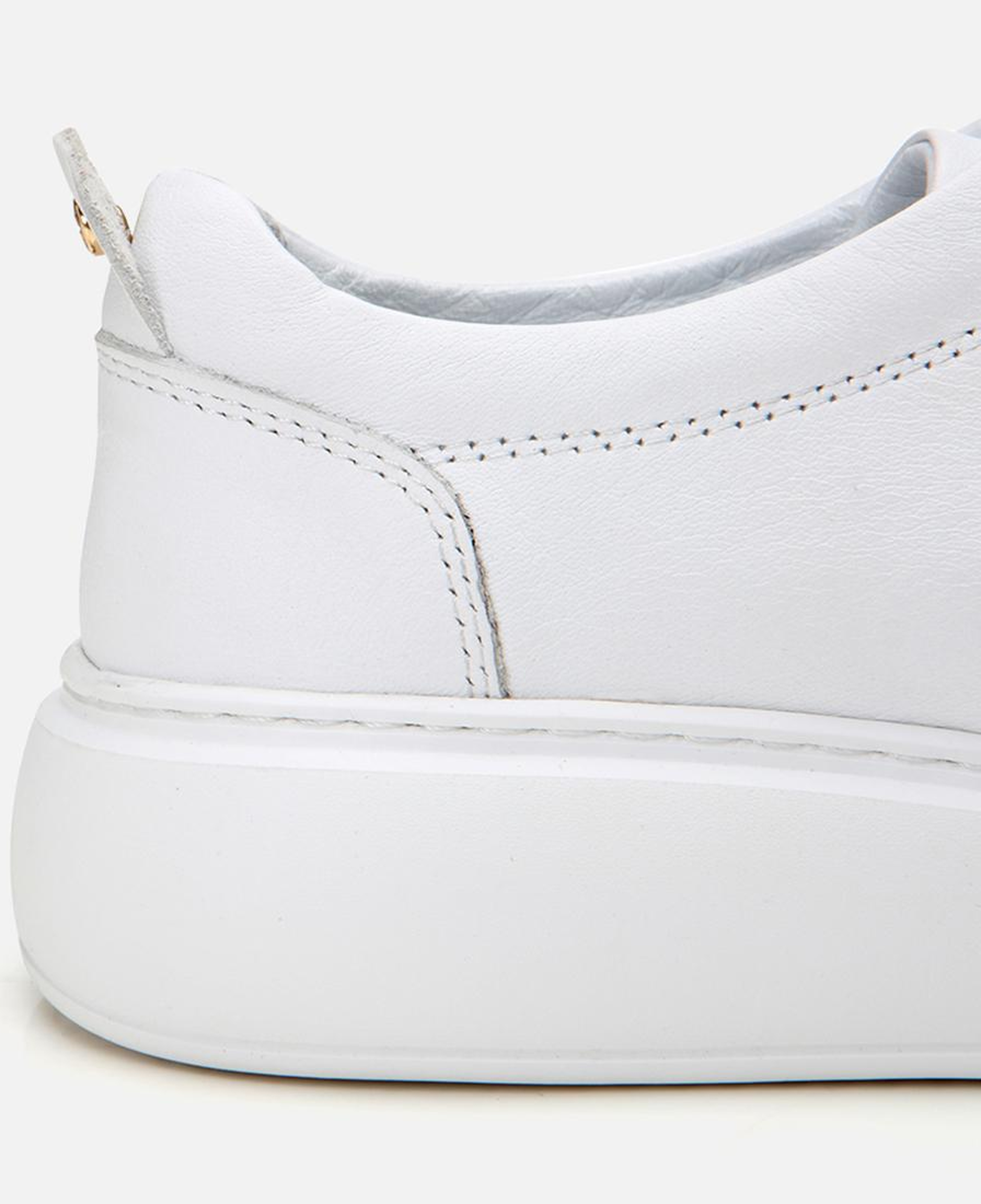 Kadın Deri Beyaz Kalın Tabanlı Spor Ayakkabı