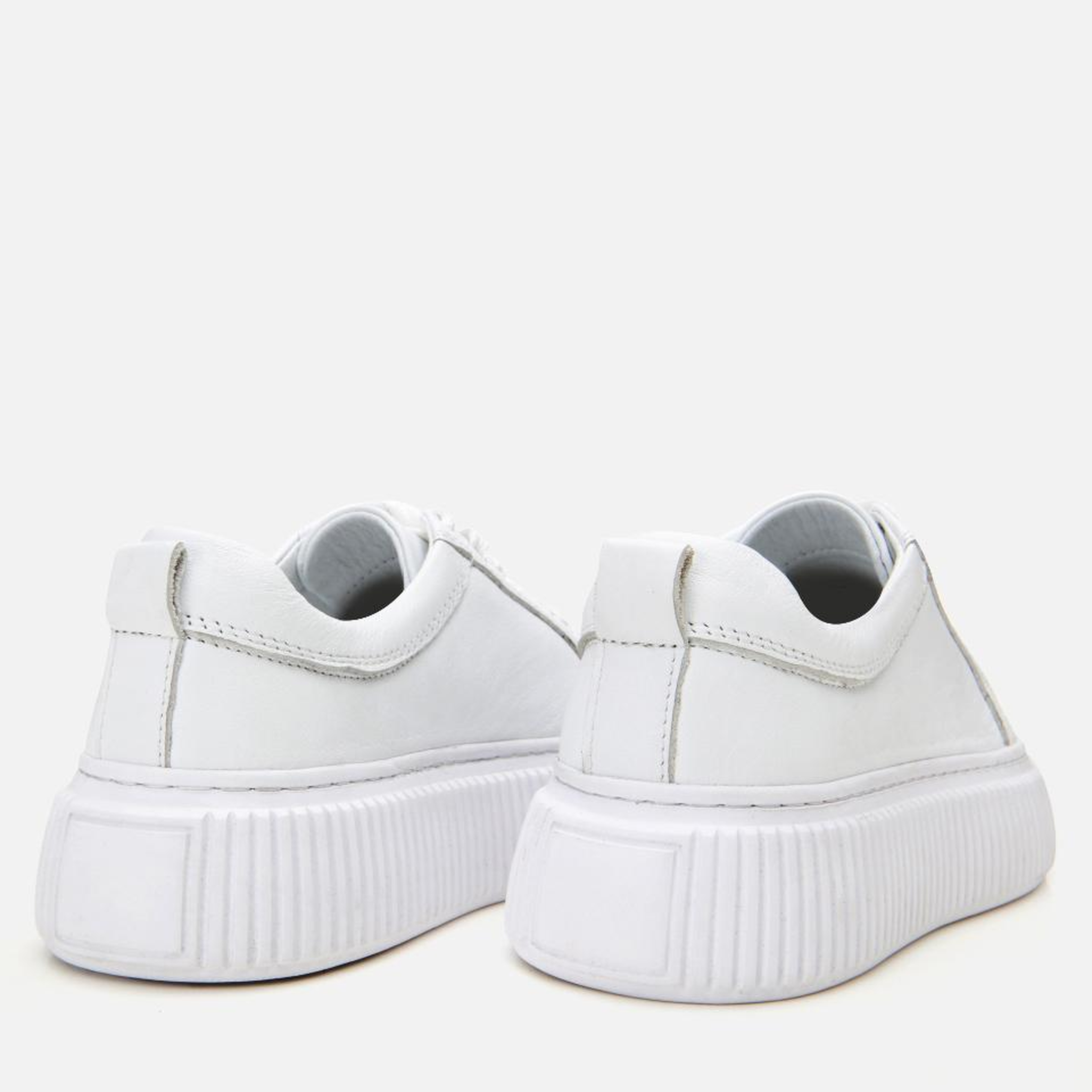 Kadın Deri Beyaz Kalın Tabanlı Spor Ayakkabı