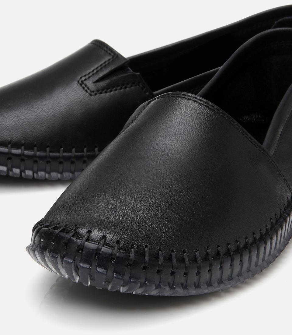 Kadın Deri Siyah Ultra Esnek Tabanlı Comfort Ayakkabı