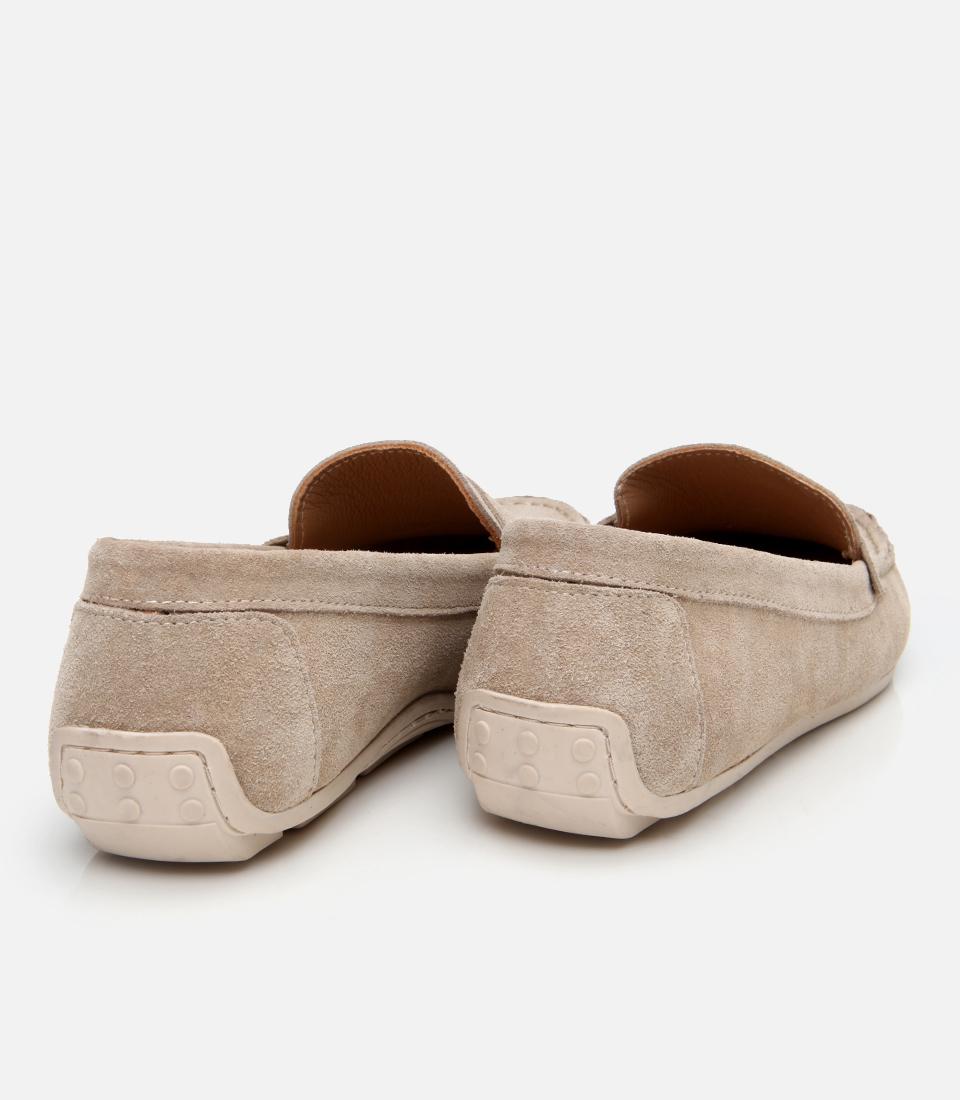 Kadın Süet Deri Bej Günlük Loafer