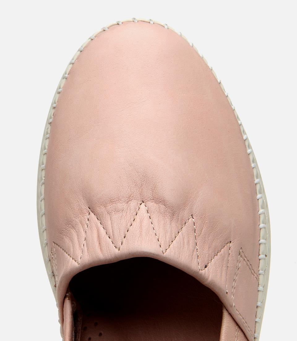 Kadın Deri Pudra Ultra Esnek Tabanlı Comfort Ayakkabı