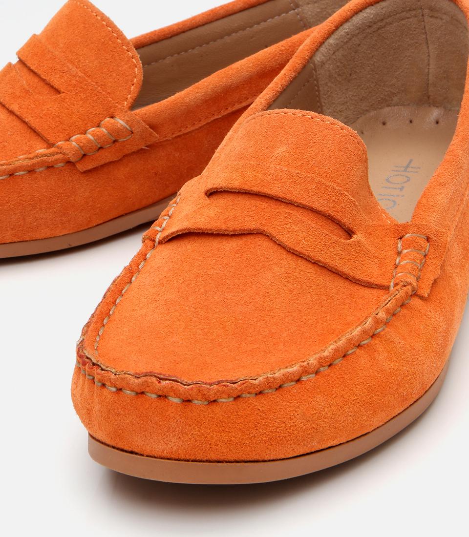 Kadın Süet Deri Turuncu Günlük Loafer