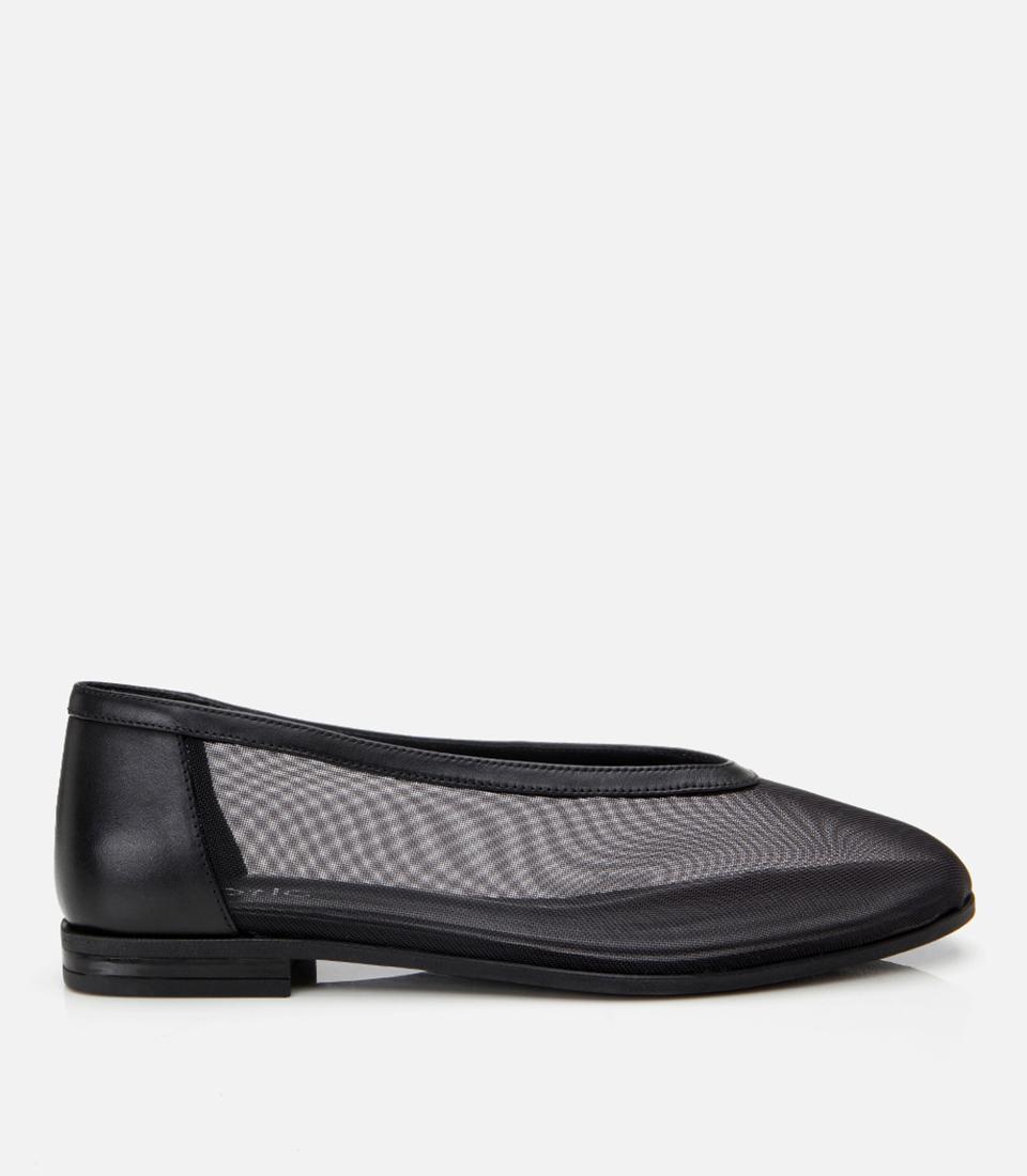 Kadın Siyah Transparan Detaylı Babet