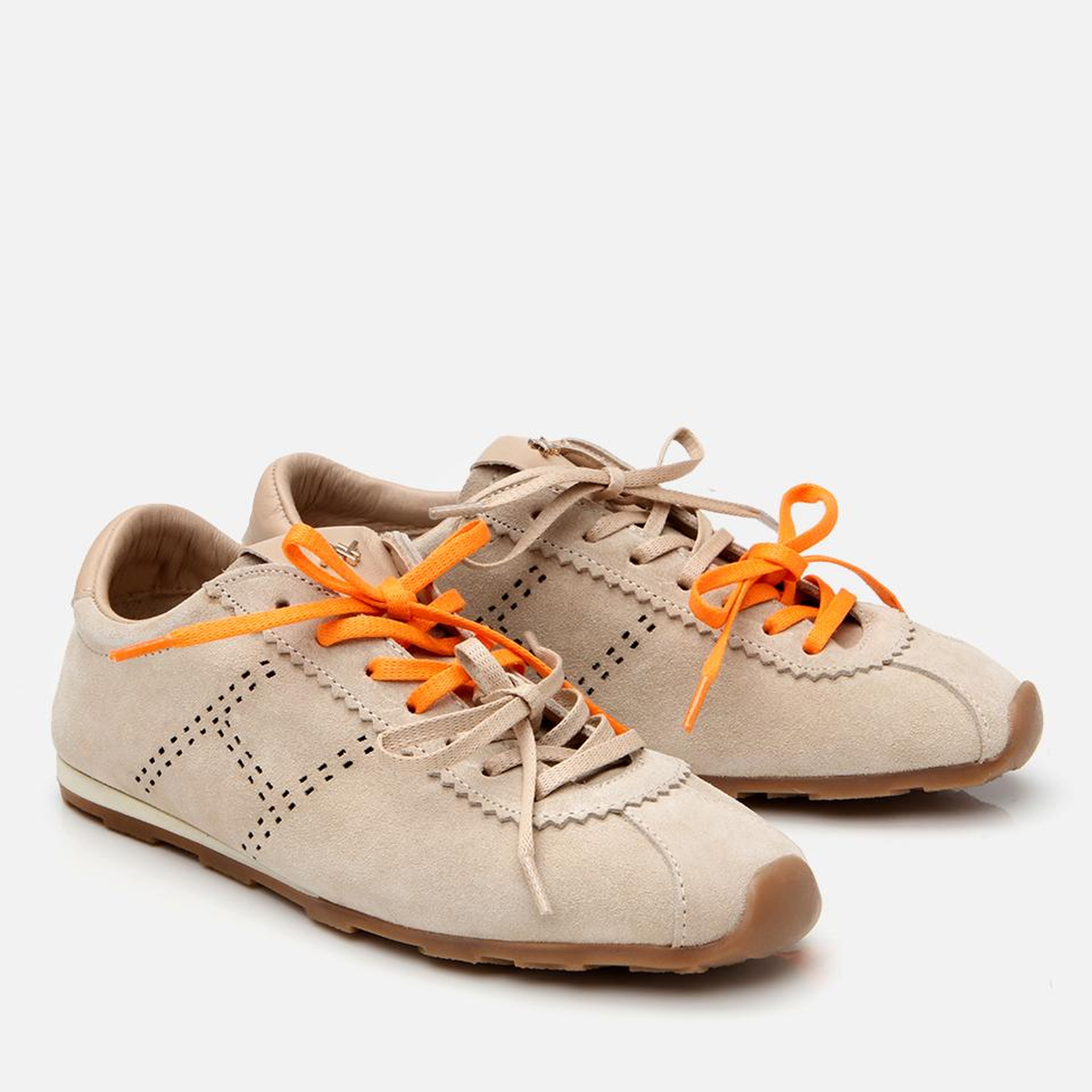 Kadın Süet Deri Bej Spor Ayakkabı