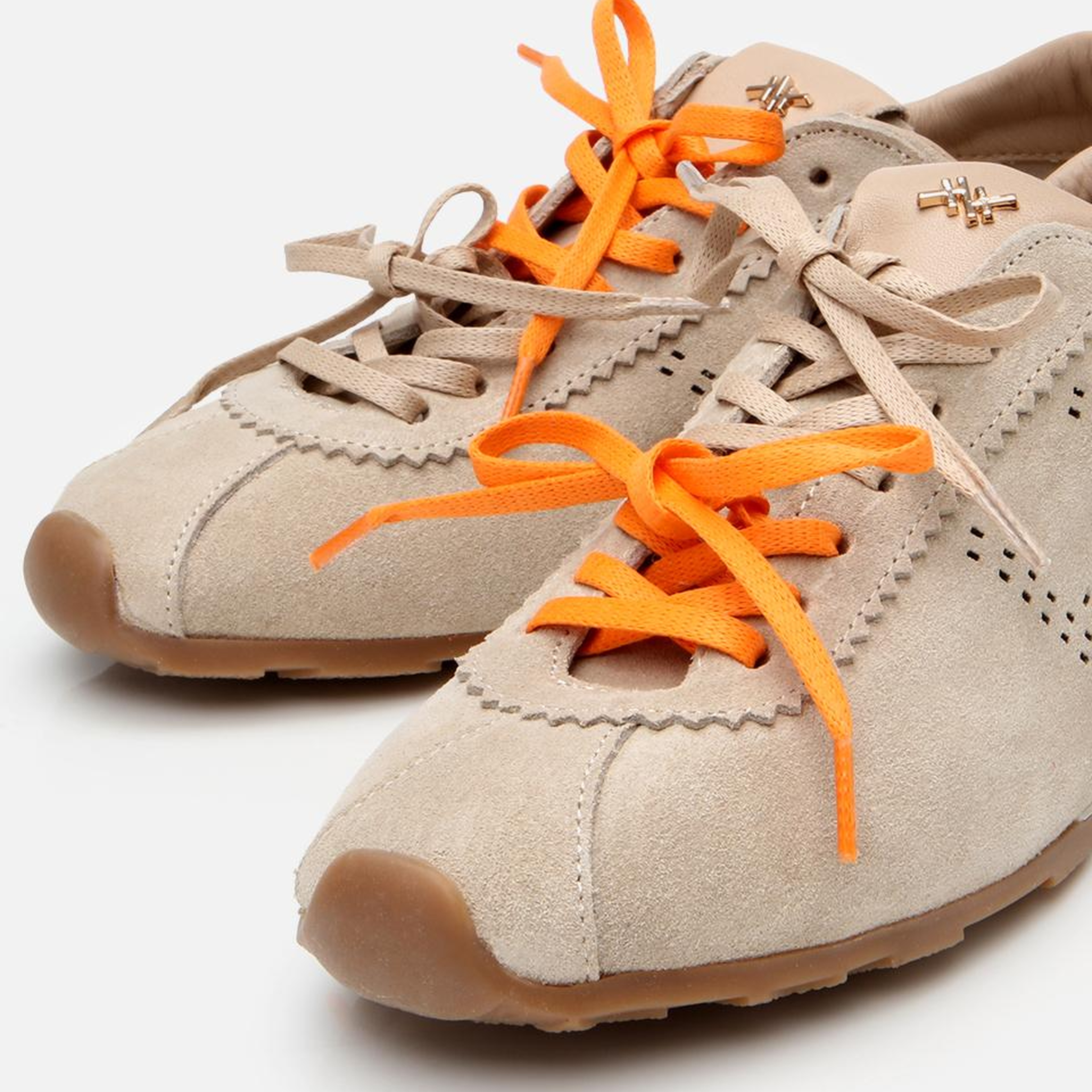 Kadın Süet Deri Bej Spor Ayakkabı