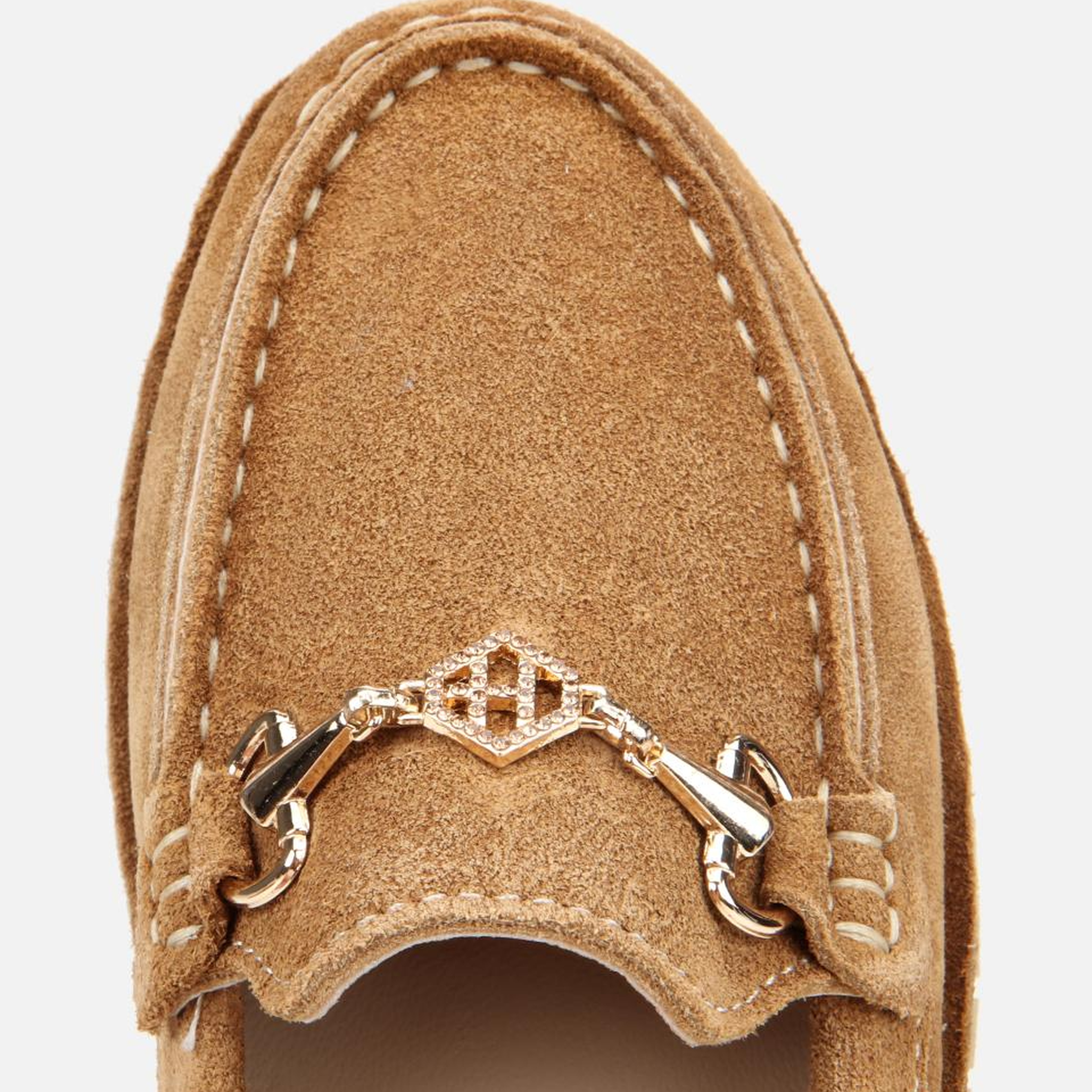 Kadın Süet Deri Taba Esnek Tabanlı Tokalı Günlük Loafer