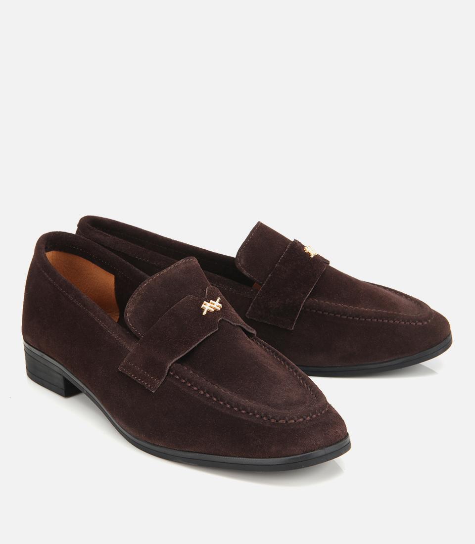 Kadın Süet Deri Kahverengi Yumuşak Dokulu Klasik Loafer