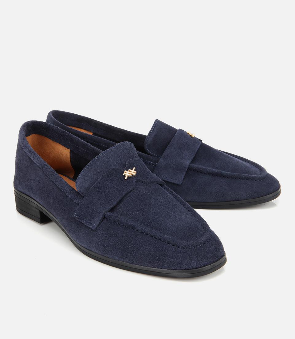 Kadın Süet Deri Lacivert Yumuşak Dokulu Klasik Loafer