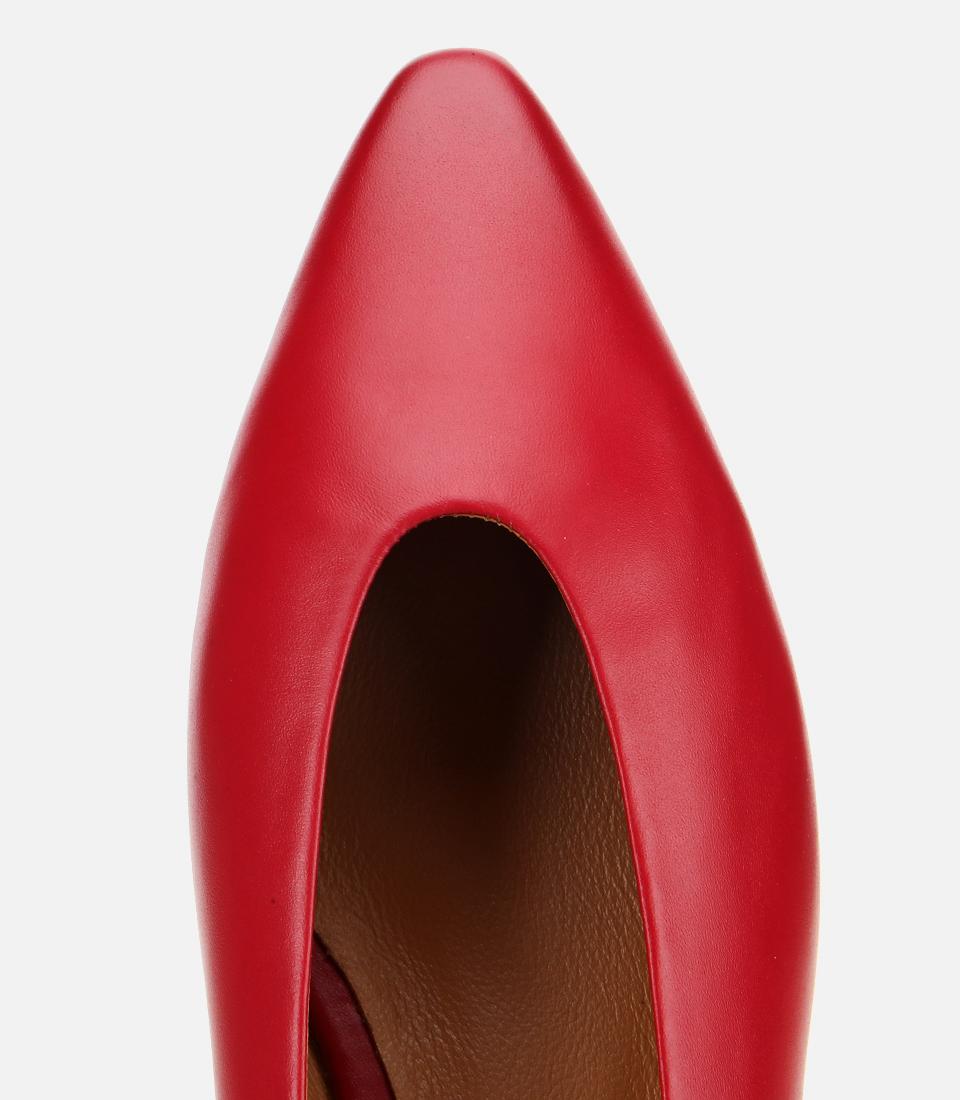 Kadın Deri Kırmızı Yumuşak Dokulu Babet