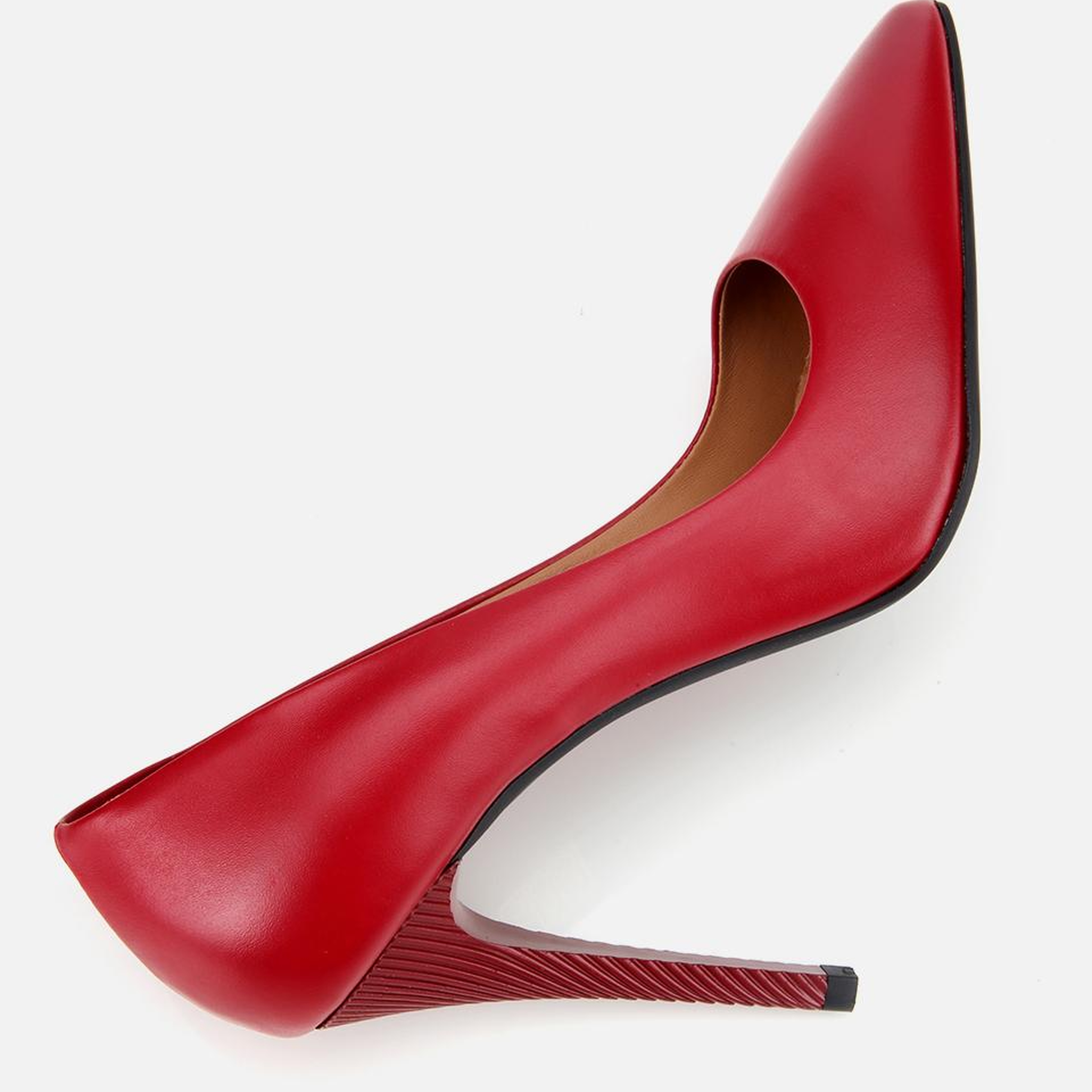 Kadın Deri Kırmızı Yüksek Topuklu Stiletto