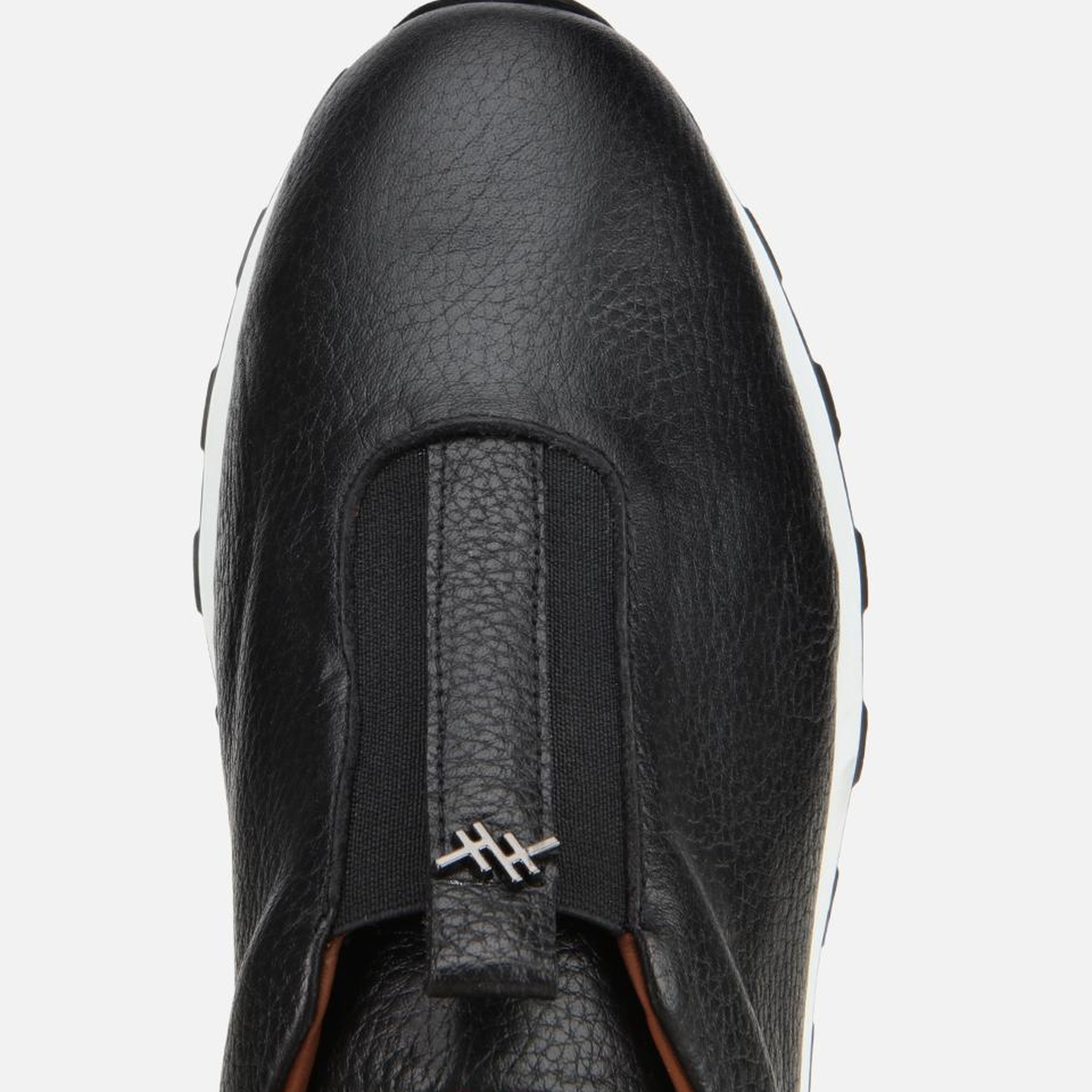 Kadın Deri Siyah Lastik Detaylı Spor Ayakkabı