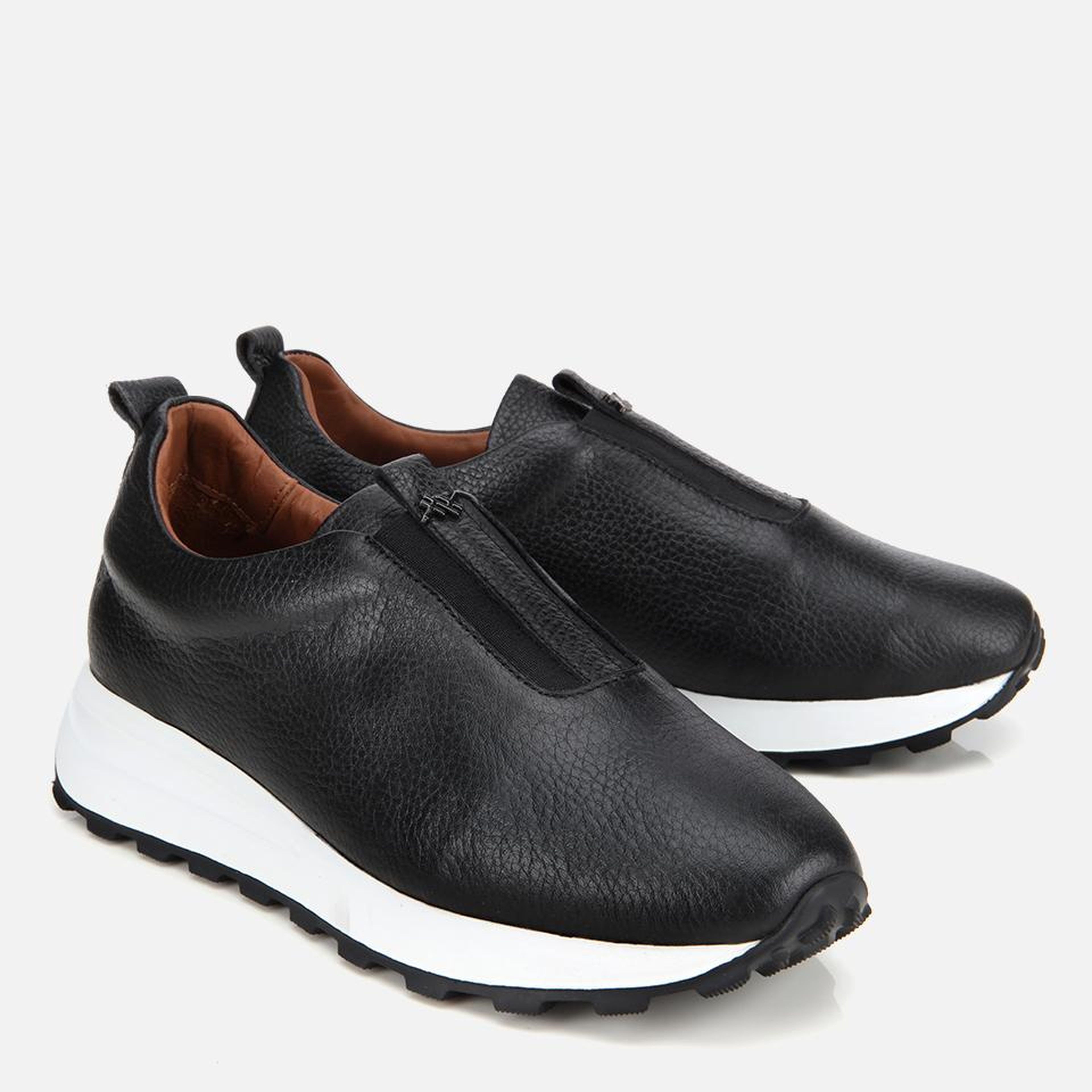 Kadın Deri Siyah Lastik Detaylı Spor Ayakkabı