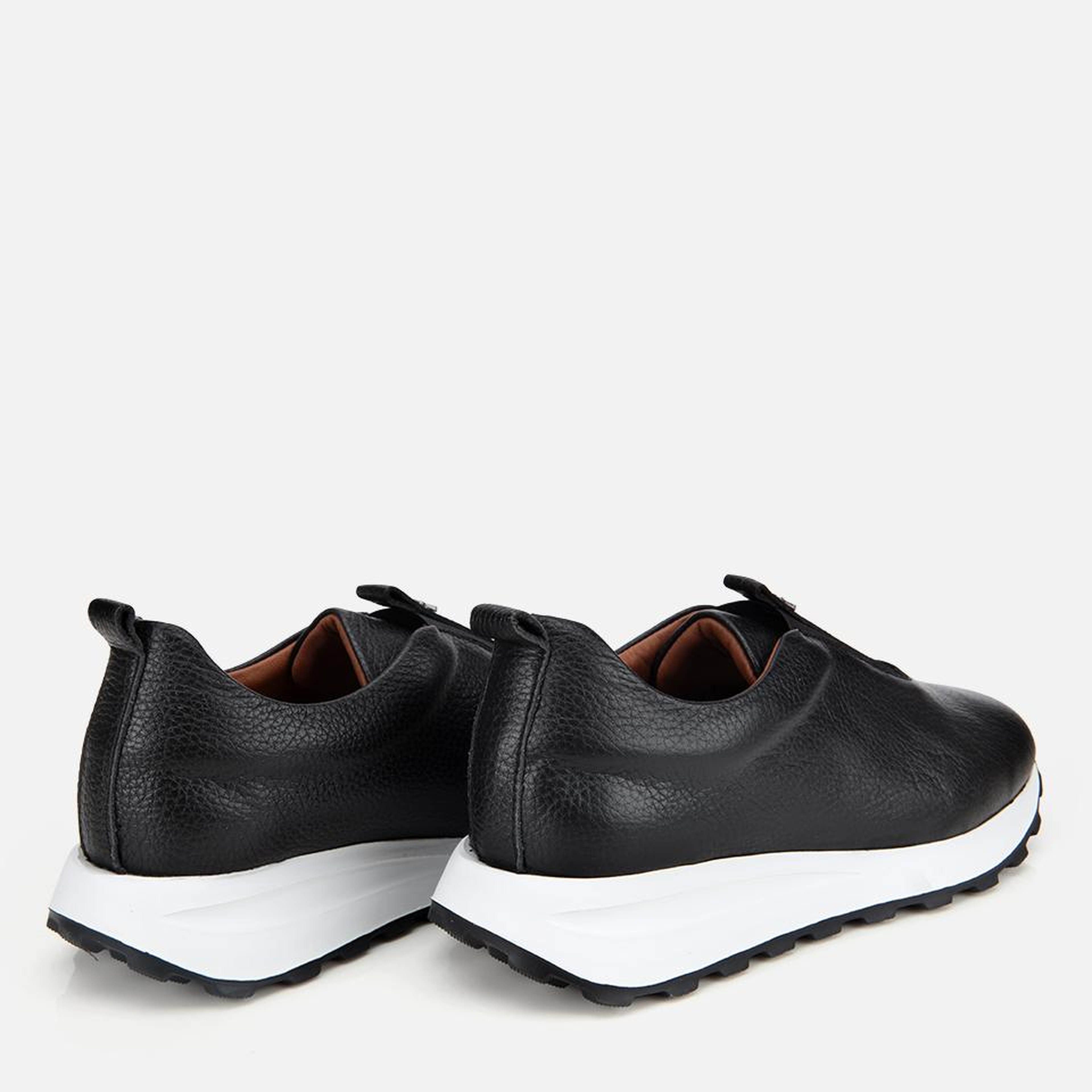 Kadın Deri Siyah Lastik Detaylı Spor Ayakkabı