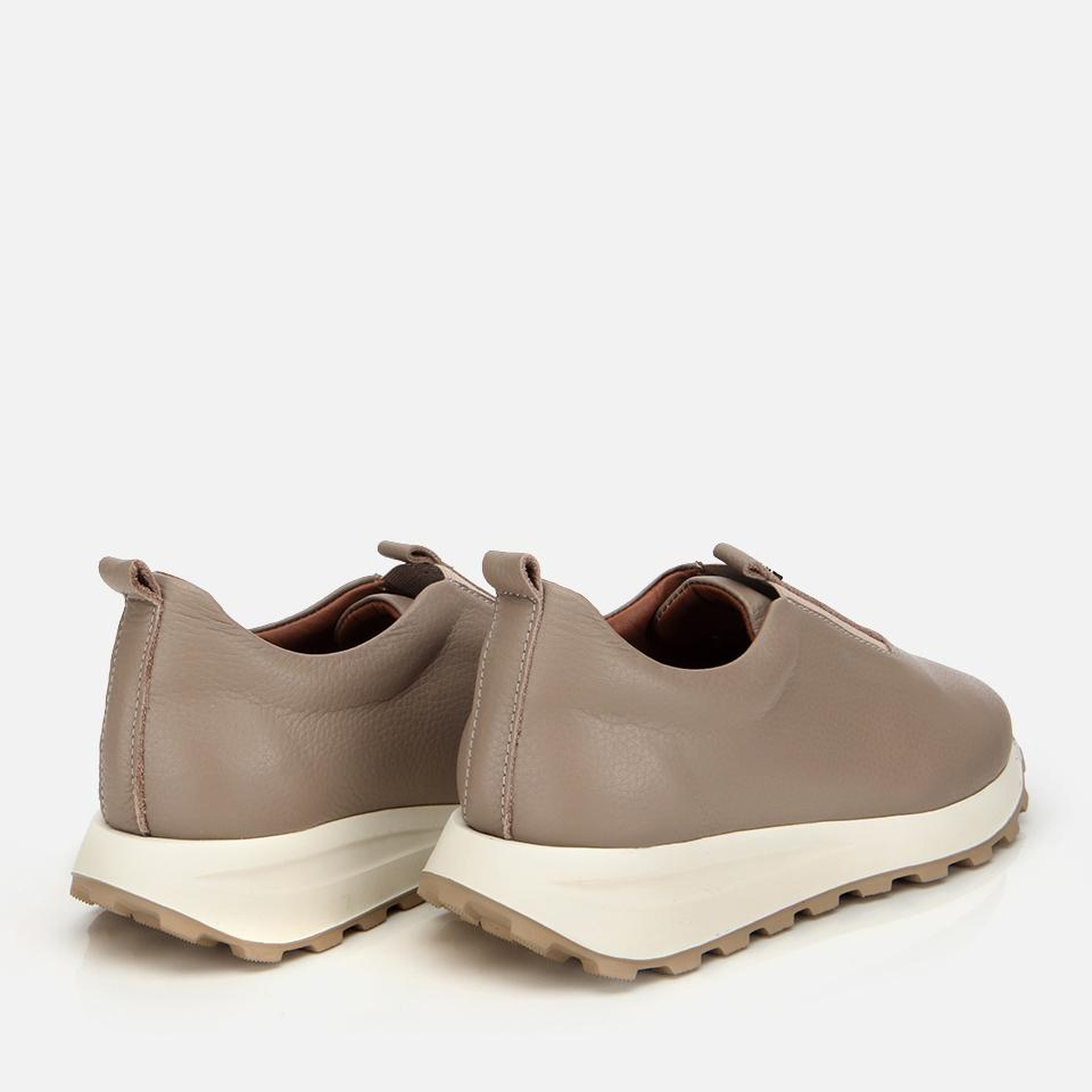 Kadın Deri Vizon Lastik Detaylı Spor Ayakkabı