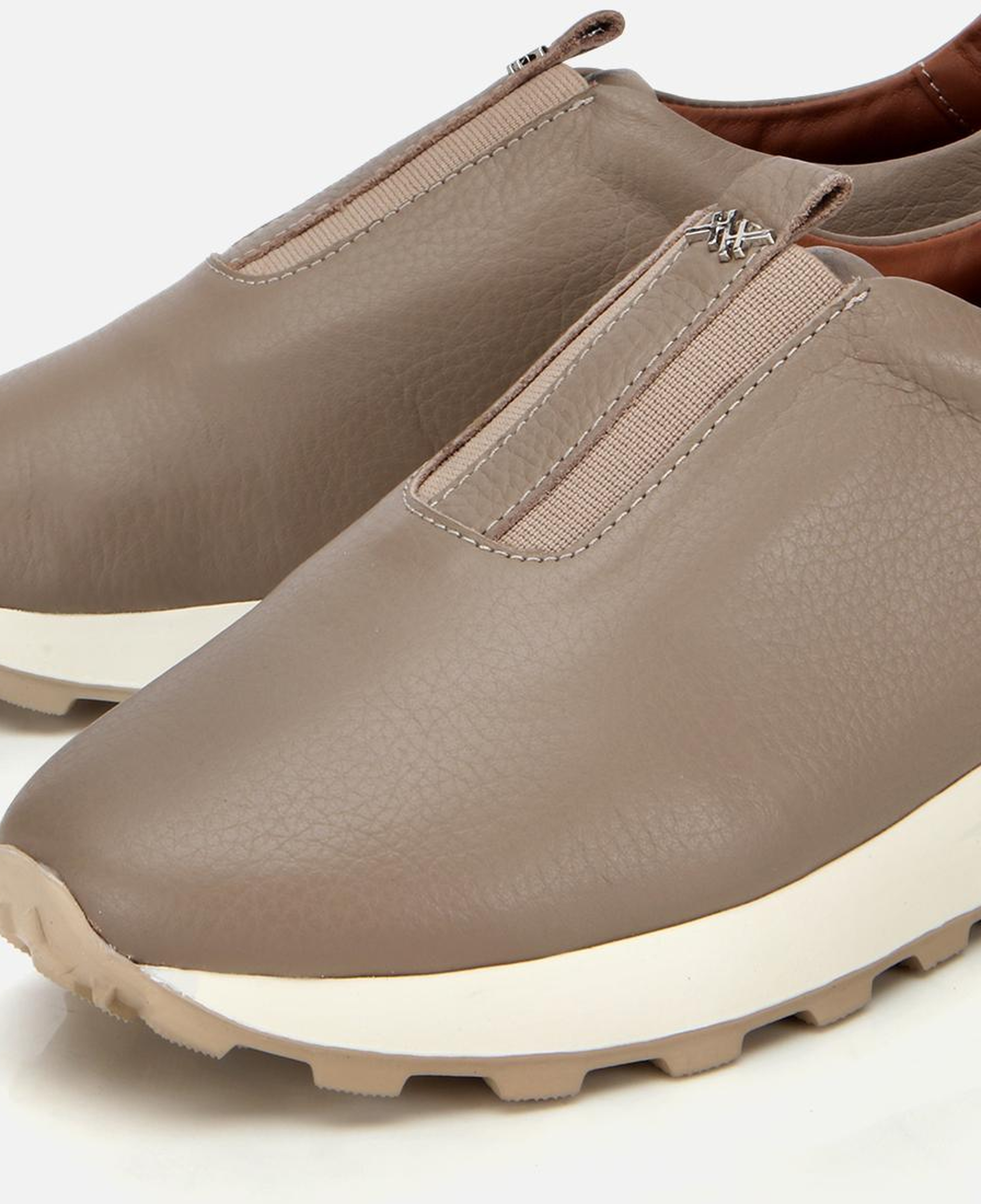 Kadın Deri Vizon Lastik Detaylı Spor Ayakkabı