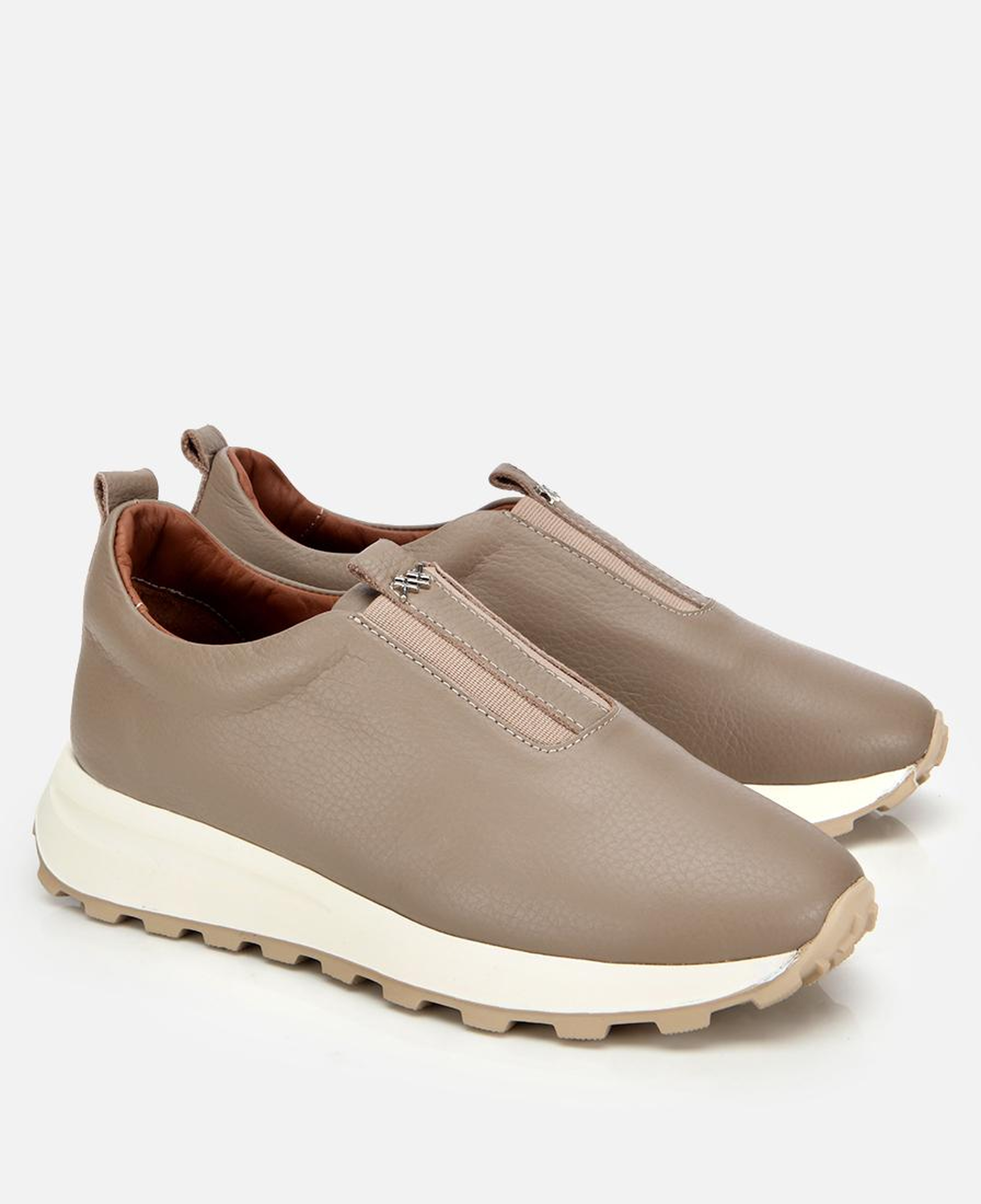 Kadın Deri Vizon Lastik Detaylı Spor Ayakkabı