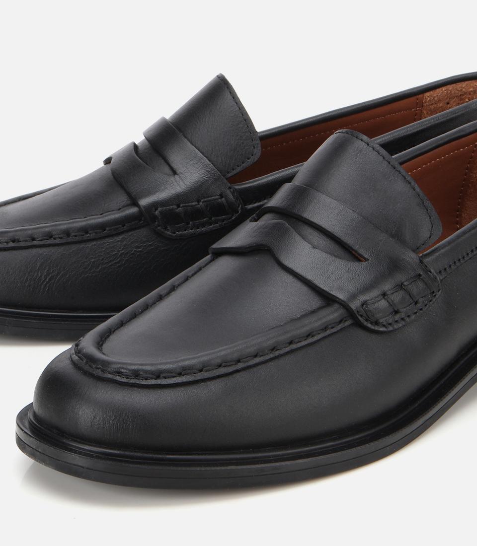 Kadın Deri Siyah Yumuşak Dokulu Klasik Loafer