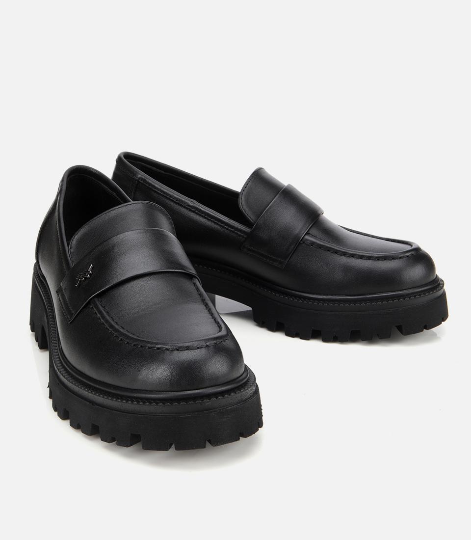 Kadın Deri Siyah Yumuşak Dokulu Günlük Loafer