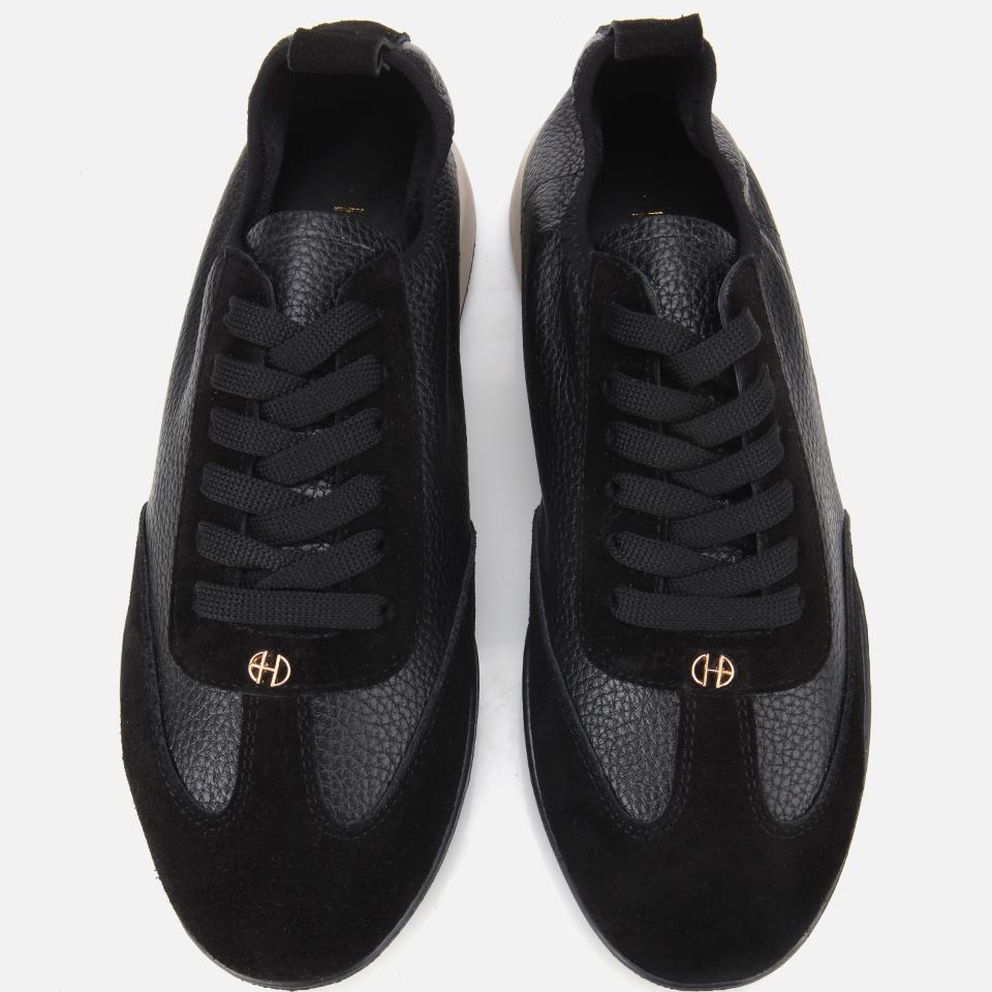 Kadın Deri Siyah Esnek Tabanlı Spor Ayakkabı