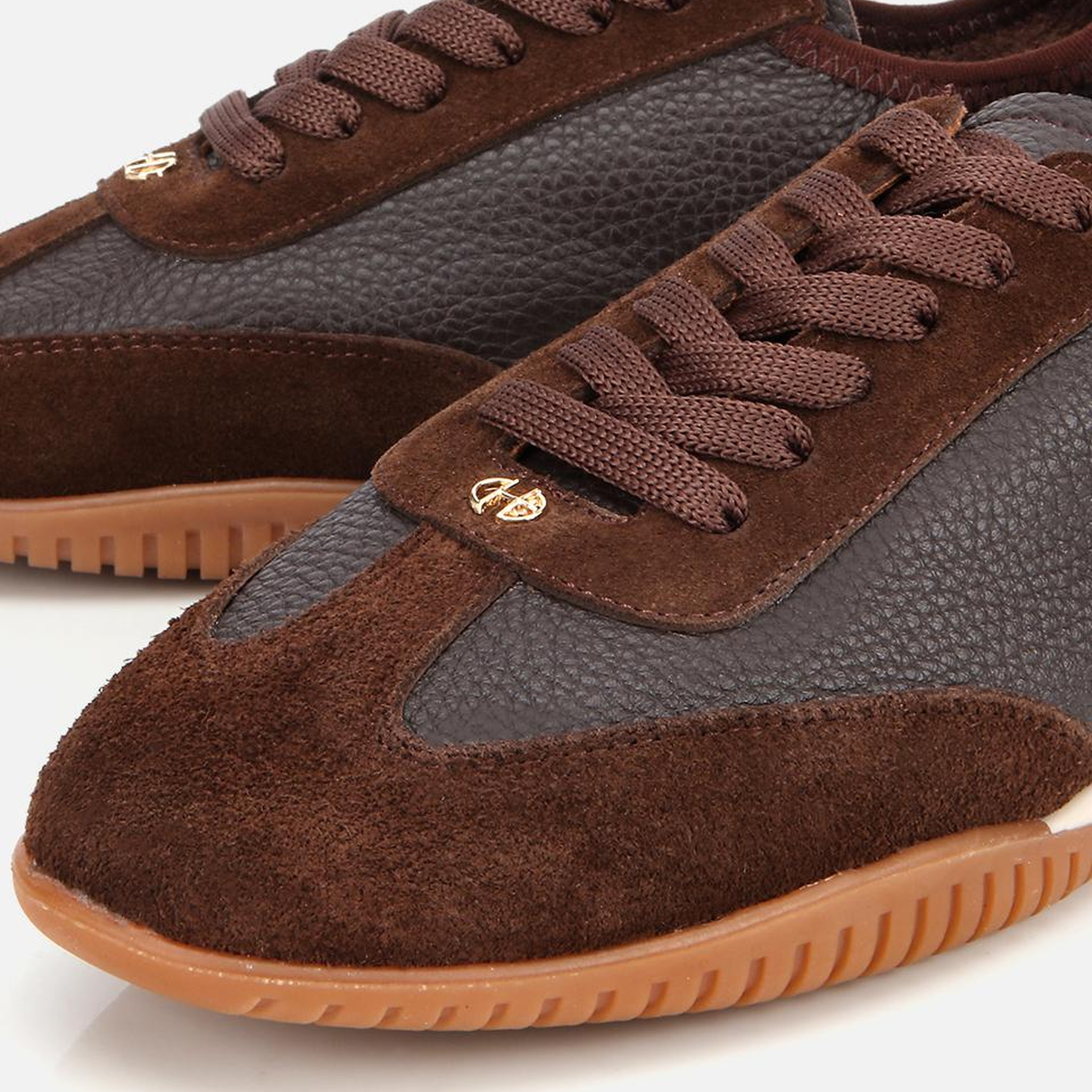 Kadın Deri Kahverengi Esnek Tabanlı Spor Ayakkabı