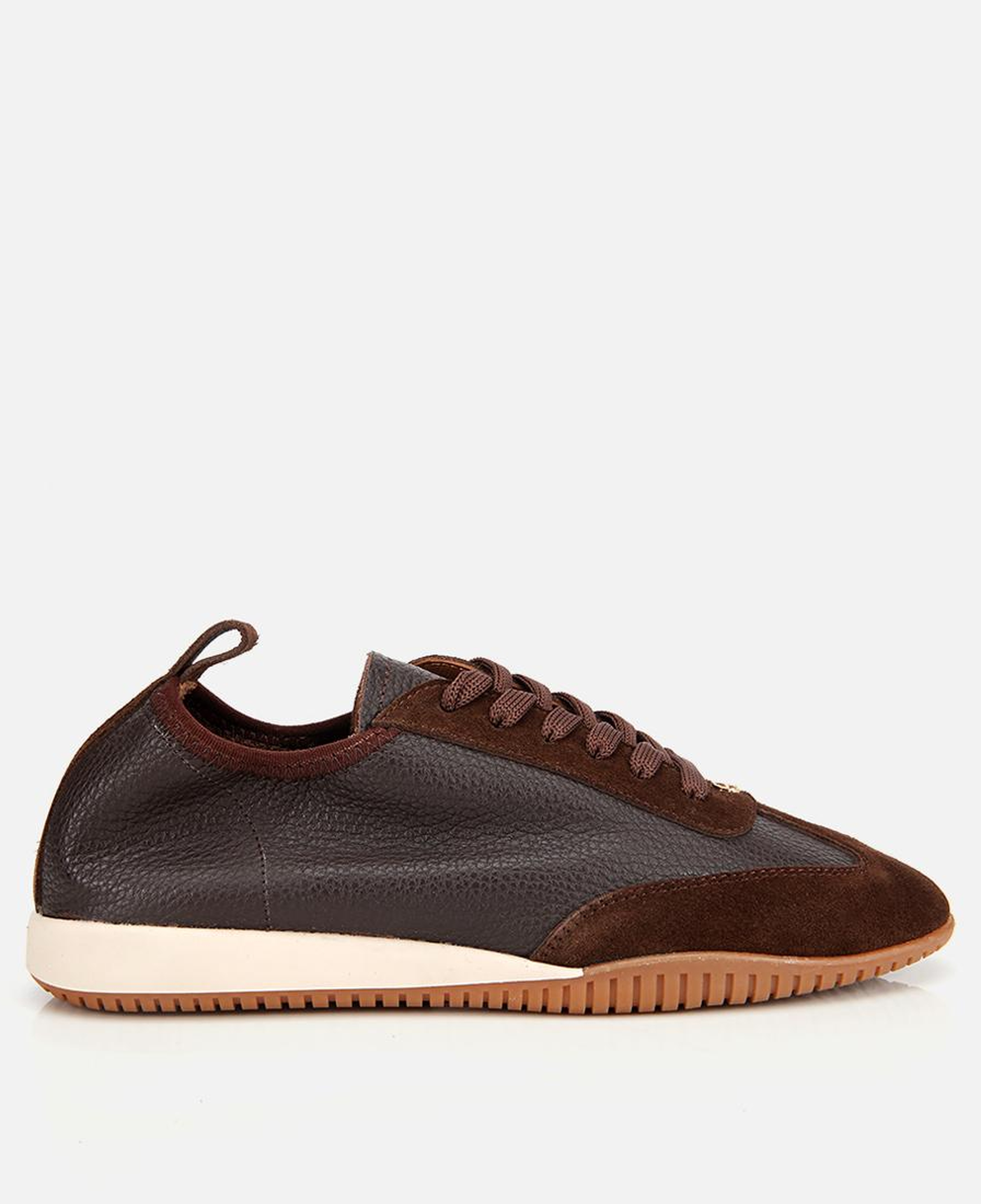 Kadın Deri Kahverengi Esnek Tabanlı Spor Ayakkabı