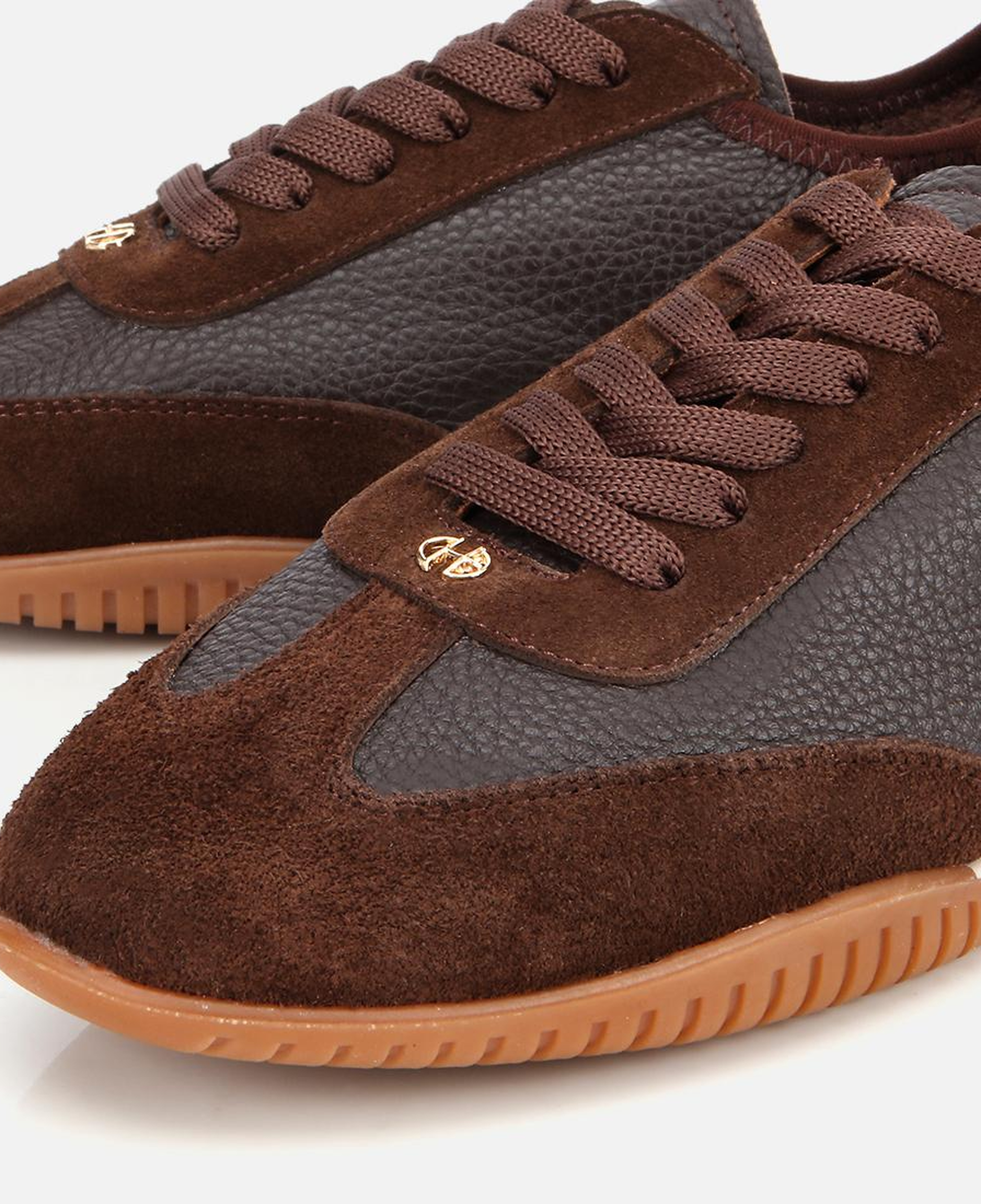 Kadın Deri Kahverengi Esnek Tabanlı Spor Ayakkabı