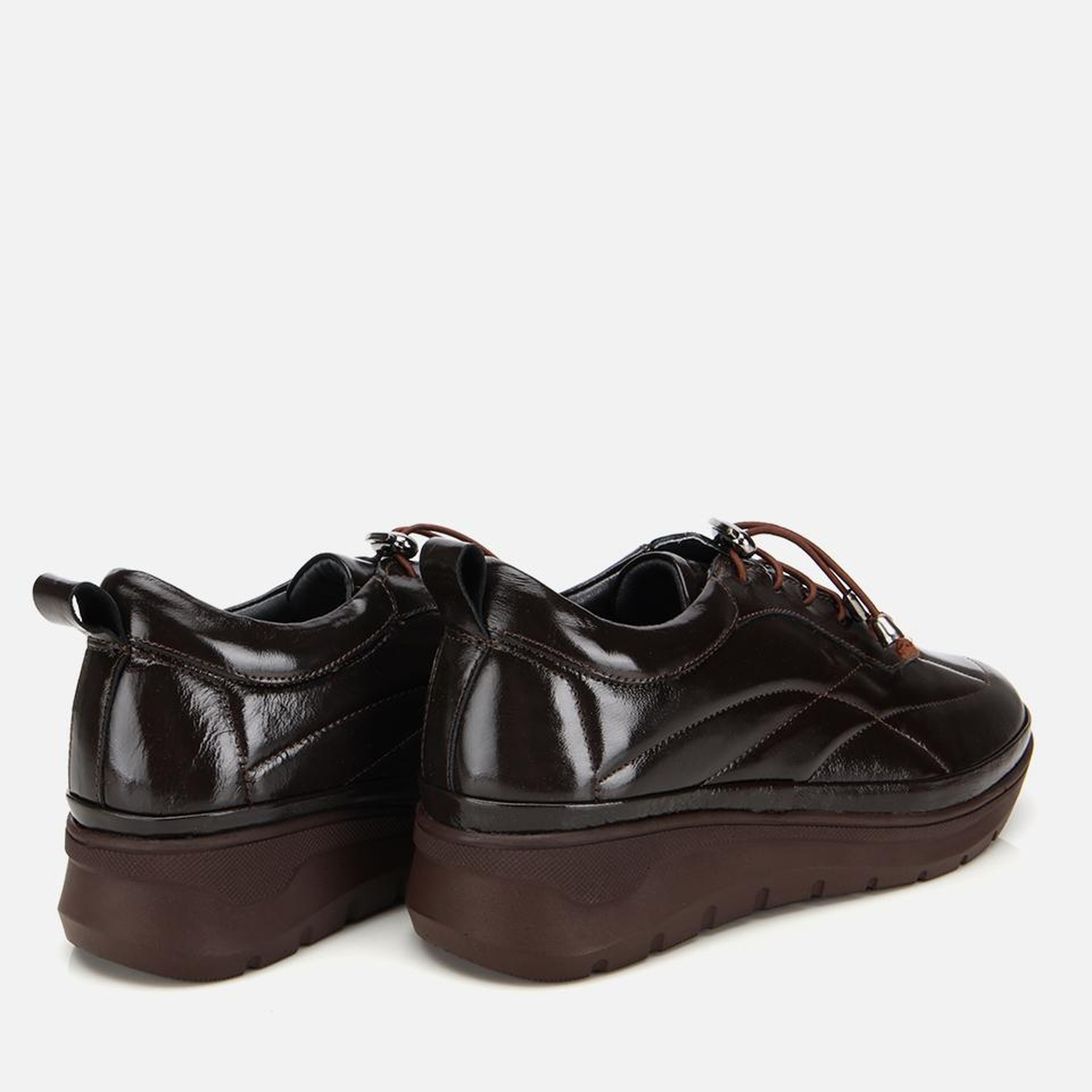 Kadın Rugan Deri Siyah Dolgu Topuklu Spor Ayakkabı