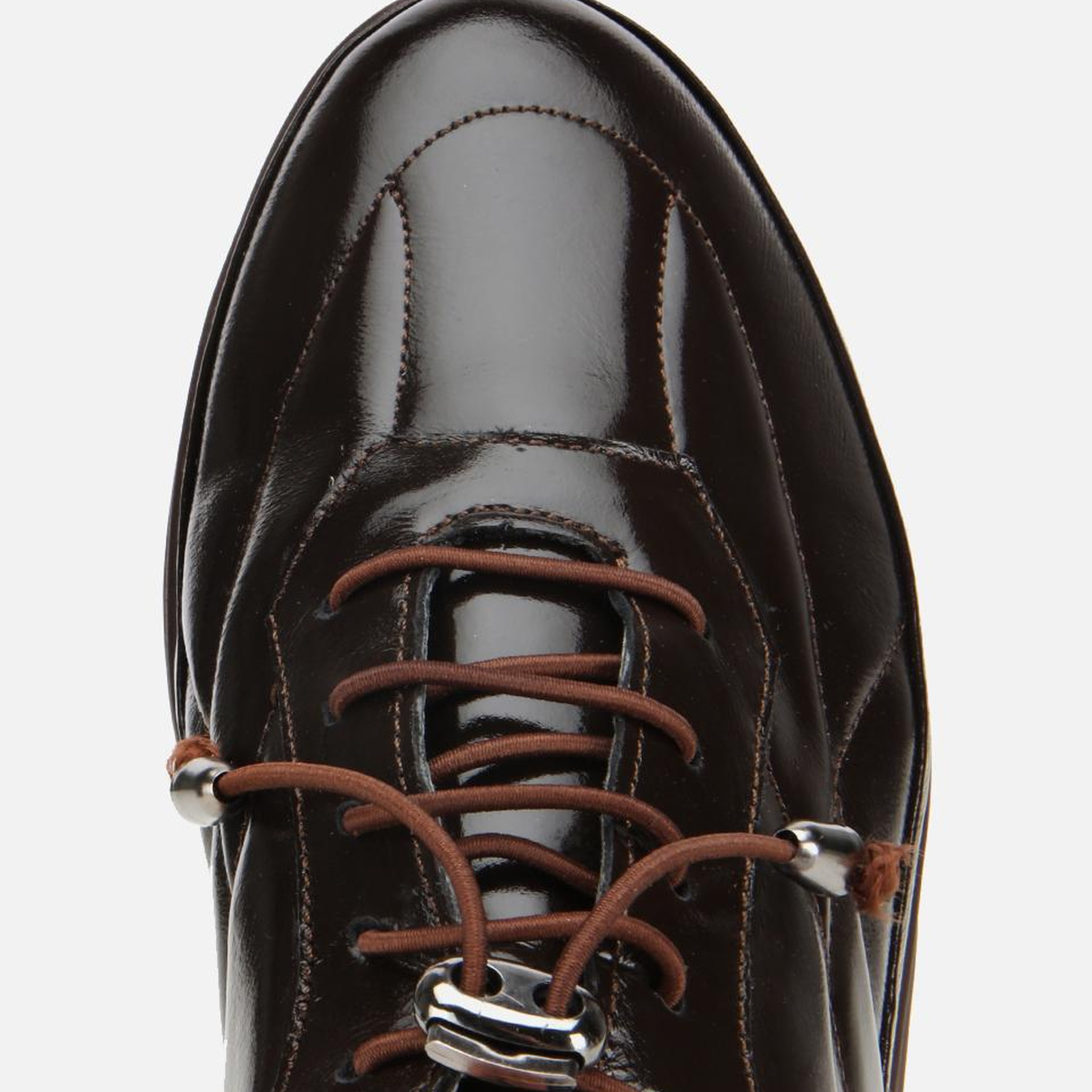 Kadın Rugan Deri Siyah Dolgu Topuklu Spor Ayakkabı