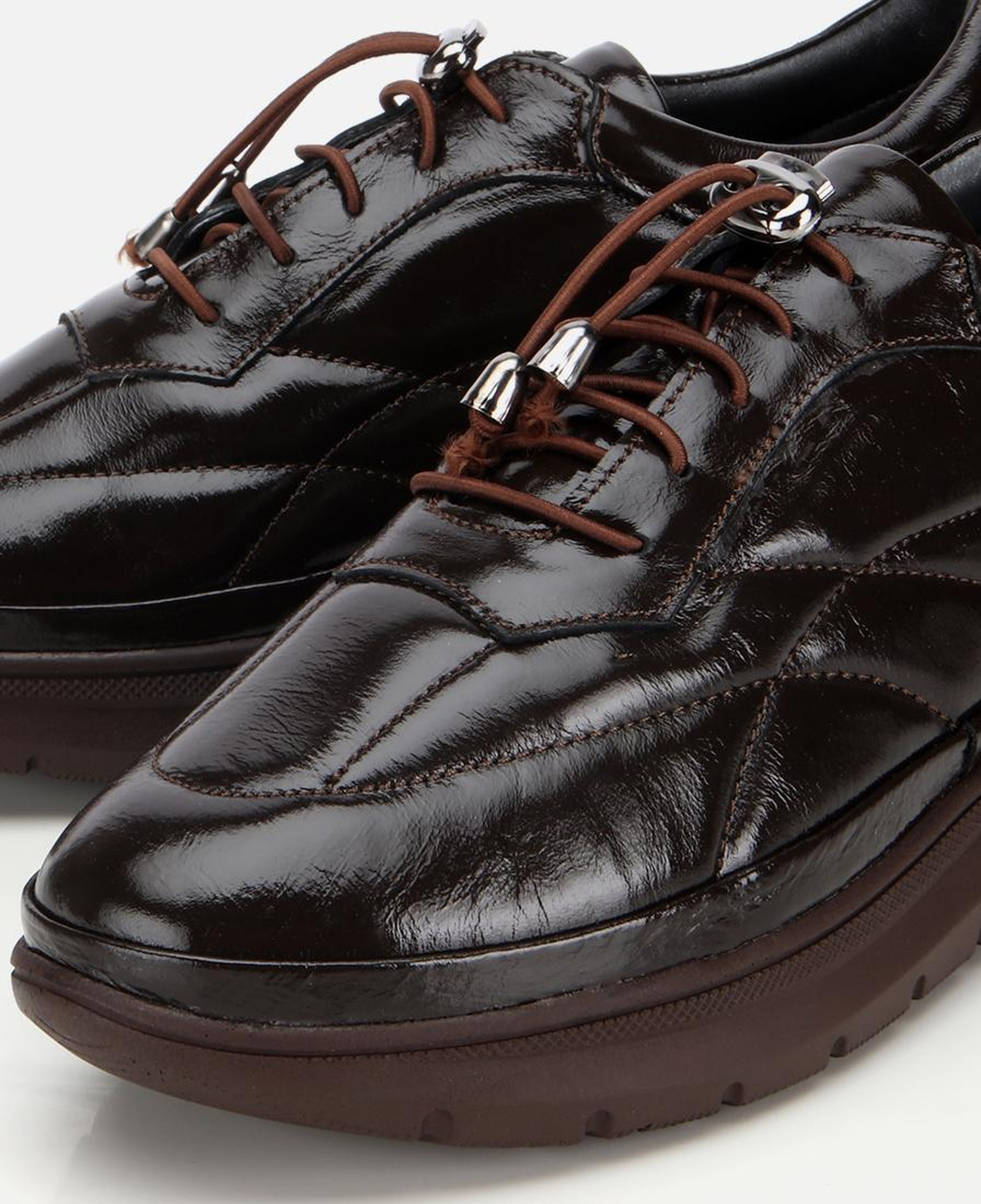 Kadın Rugan Deri Siyah Dolgu Topuklu Spor Ayakkabı