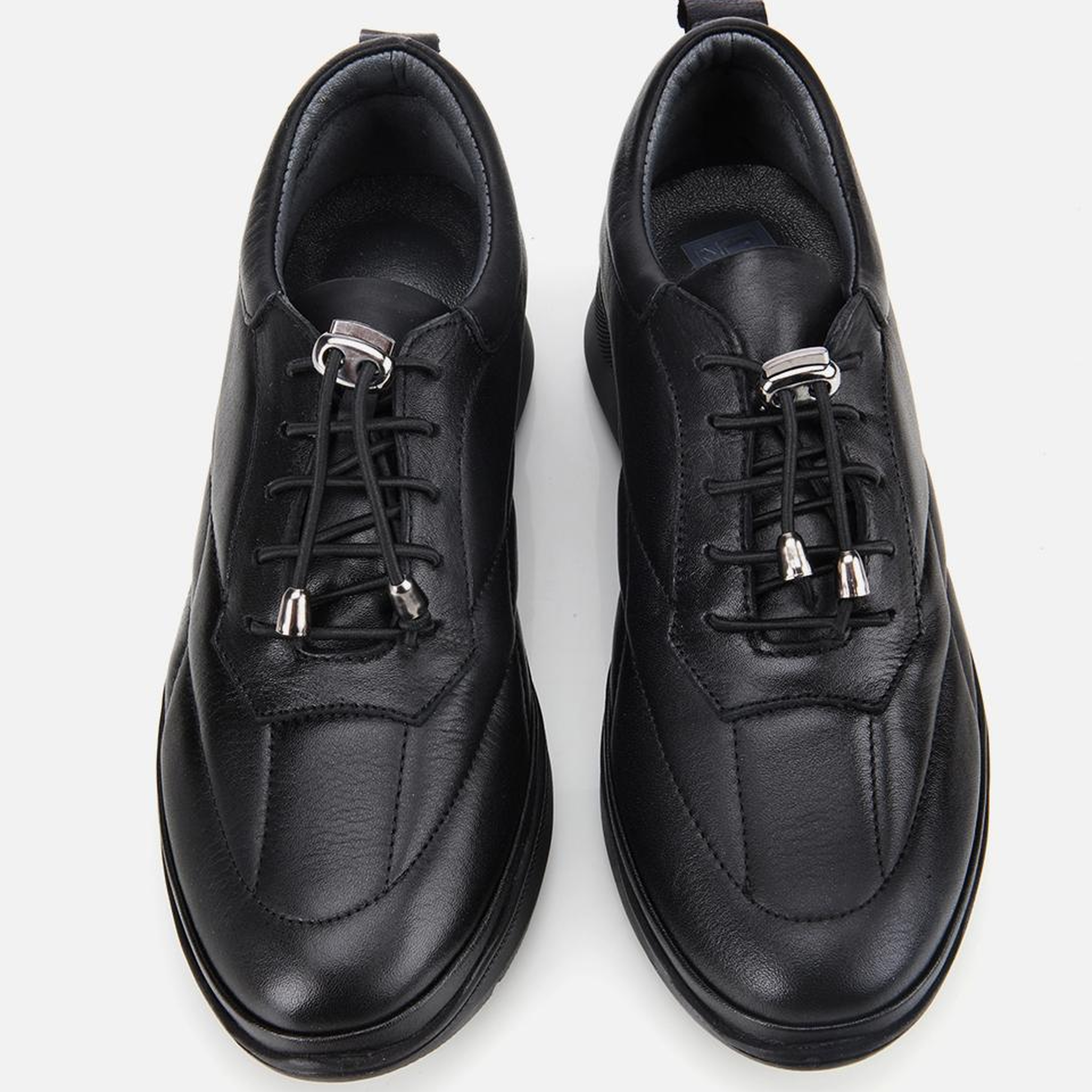 Kadın Deri Siyah Dolgu Topuklu Spor Ayakkabı