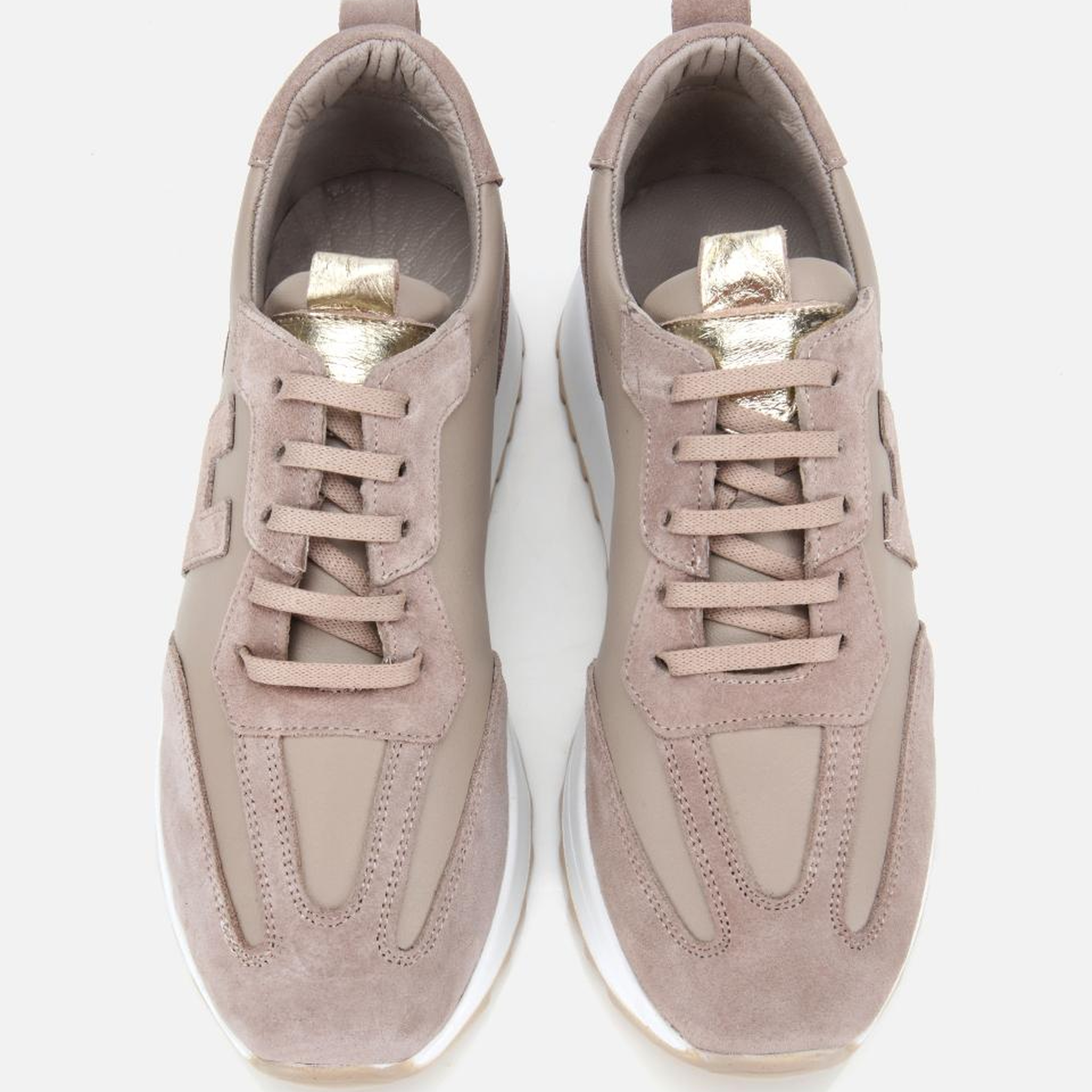 Kadın Süet Deri Bej Comfort Spor Ayakkabı