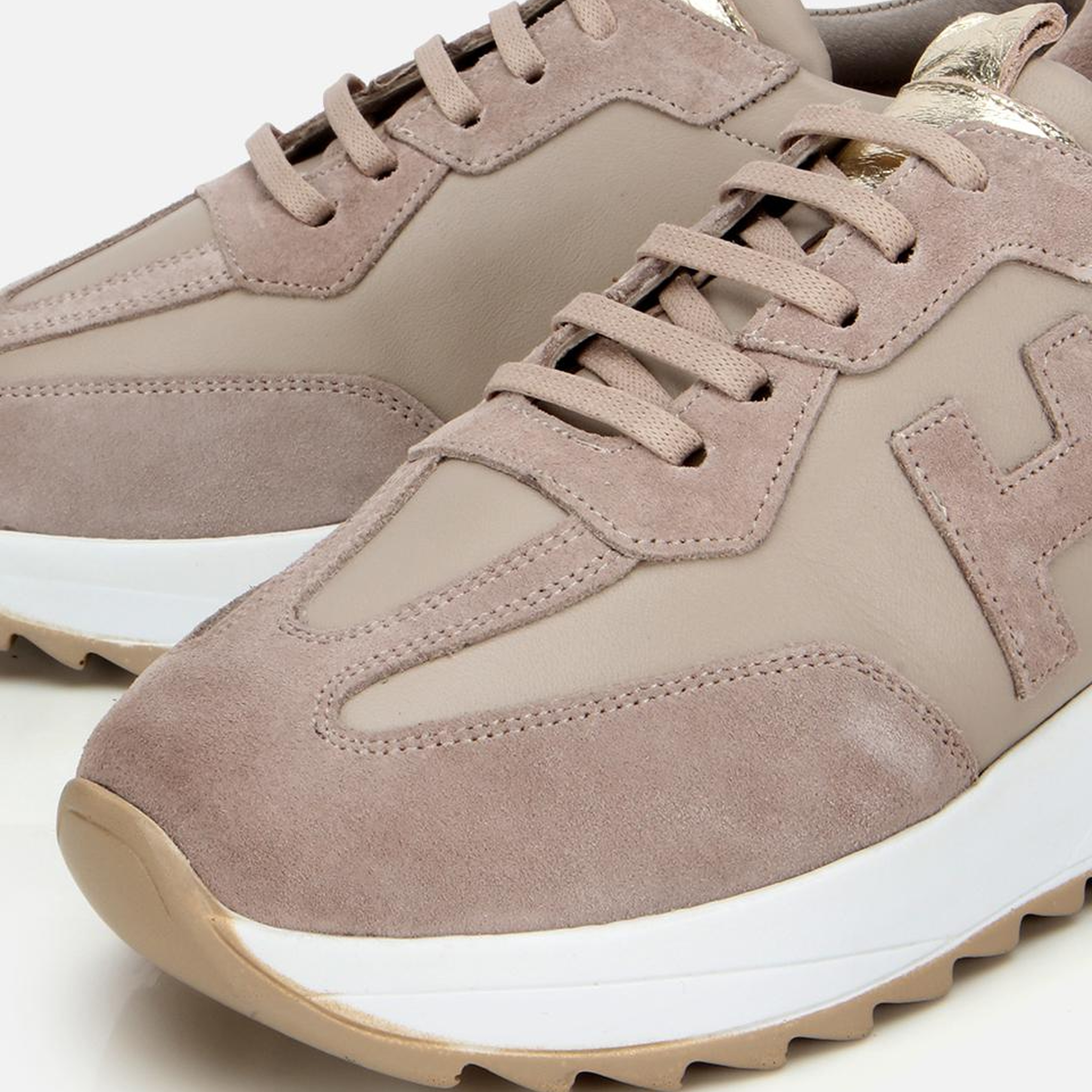 Kadın Süet Deri Bej Comfort Spor Ayakkabı