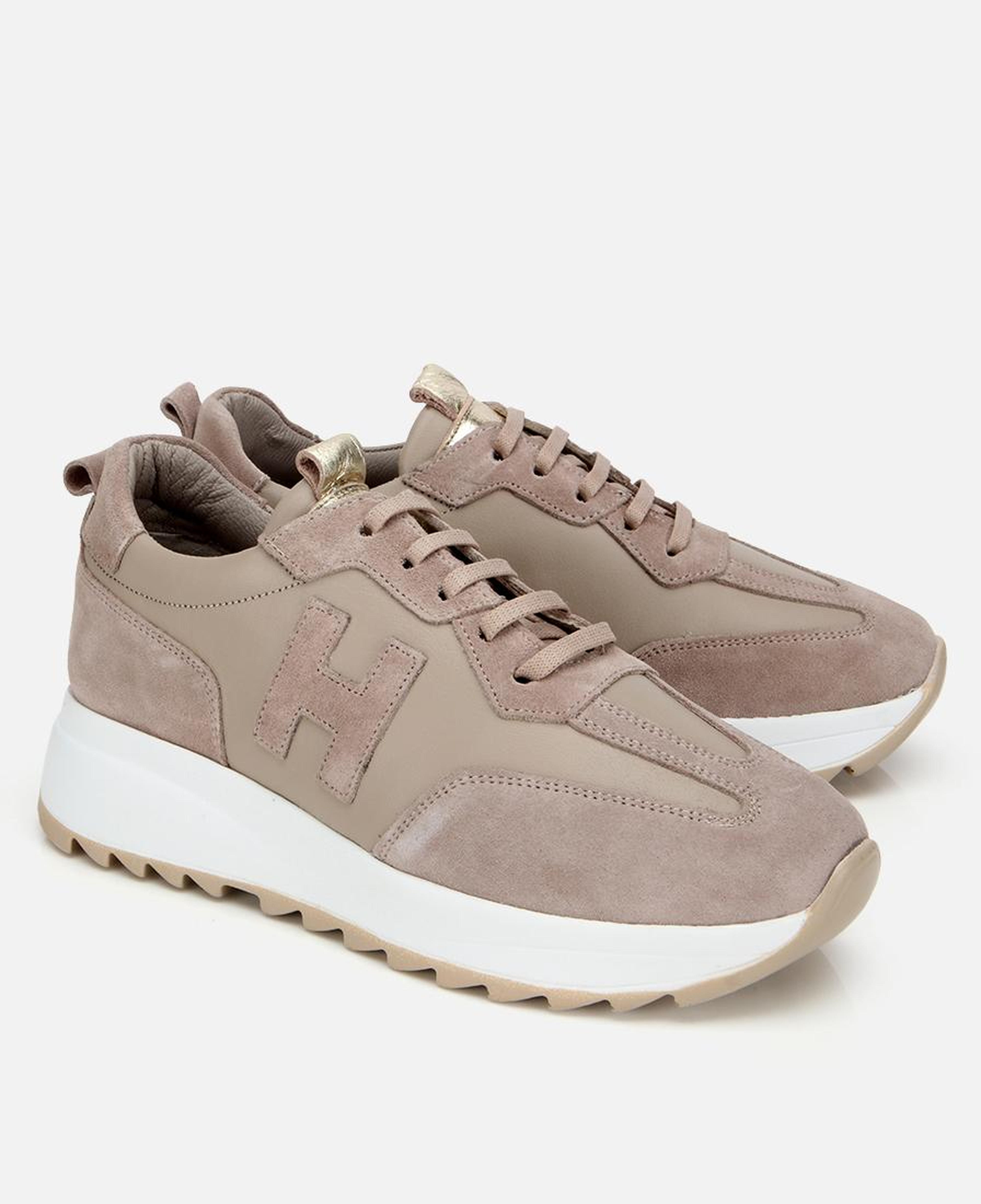 Kadın Süet Deri Bej Comfort Spor Ayakkabı