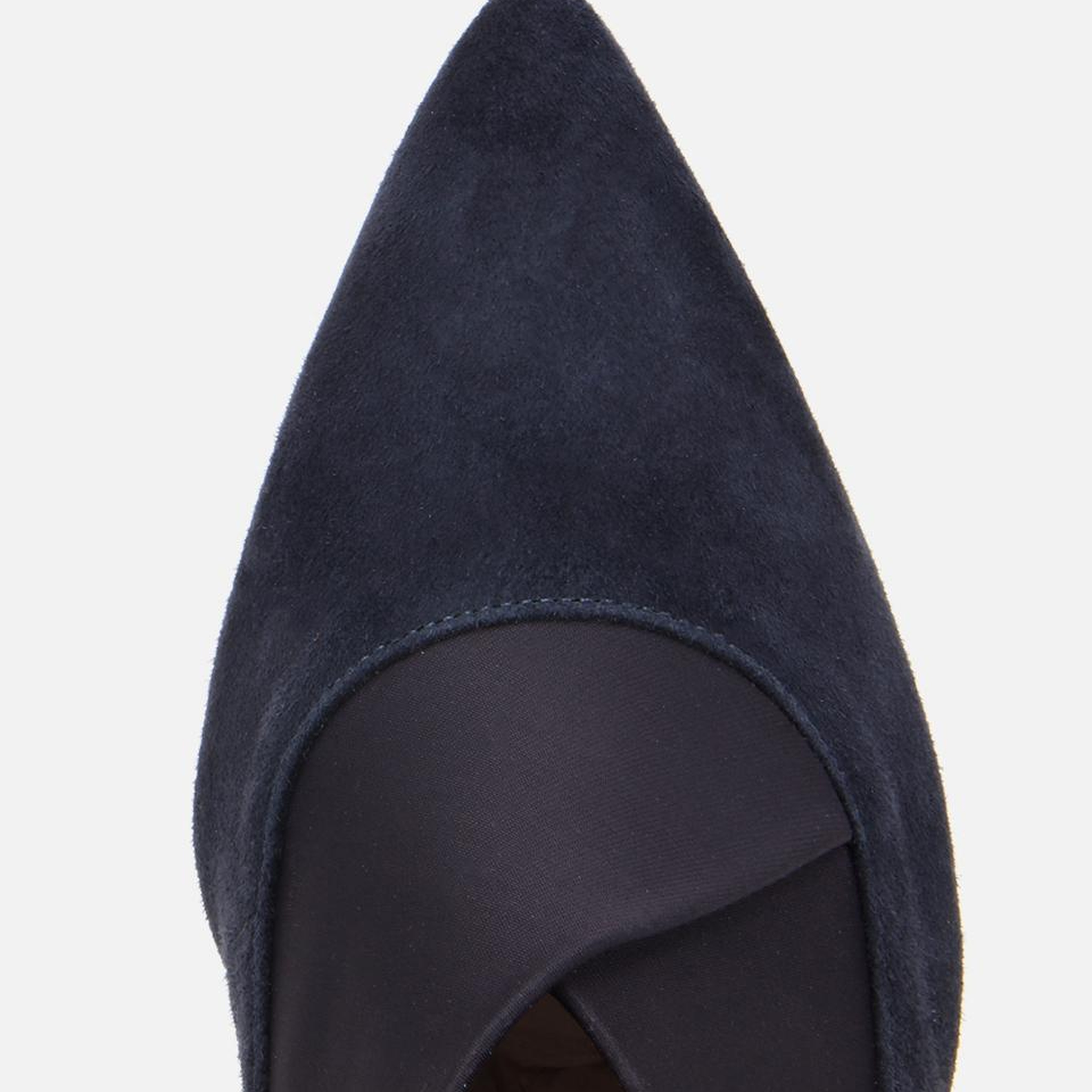 Kadın Süet Deri Lacivert Streç Detaylı İnce Topuklu Stiletto