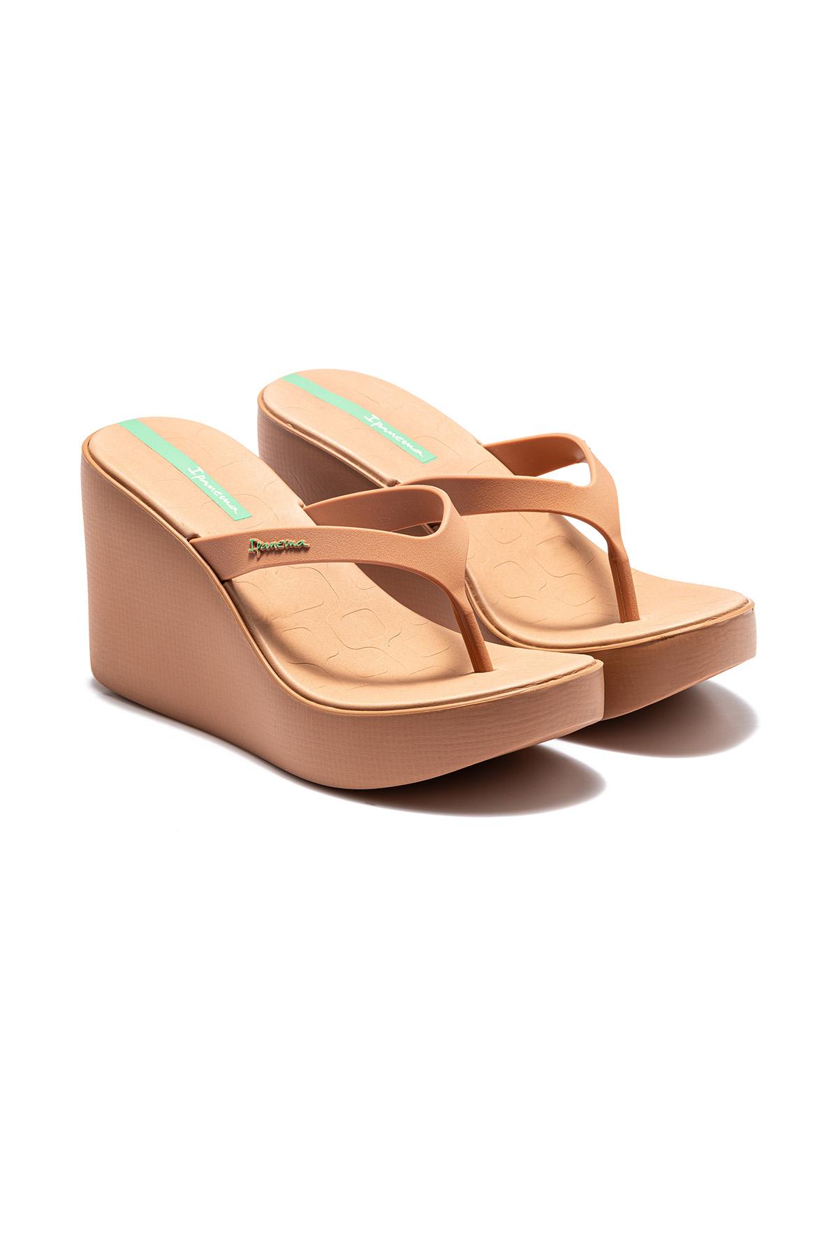 Aloha Topuklu Kadın Parmak Arası Terlik Kahverengi 35/40