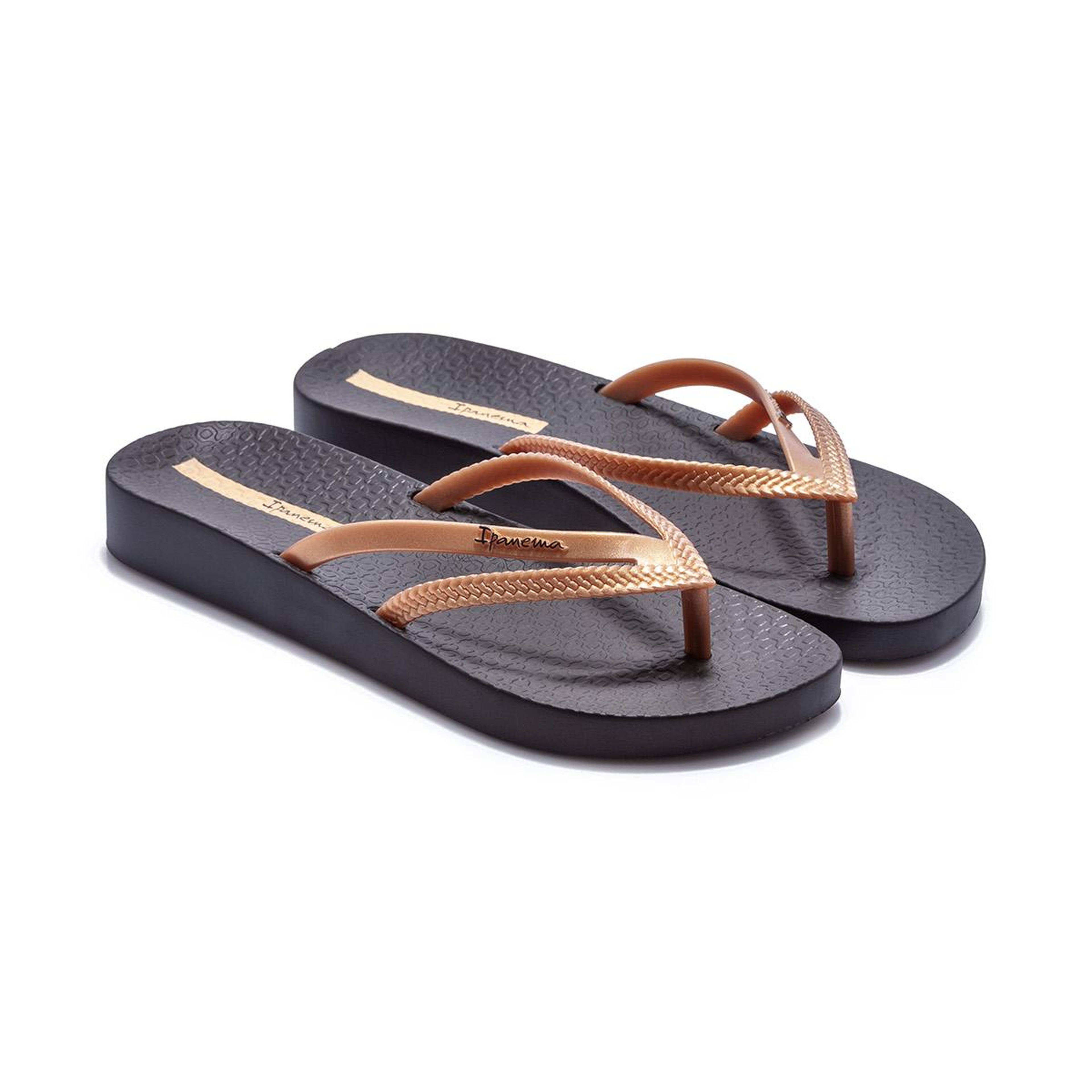 Bossa Soft Kadın Parmak Arası Terlik Altın Siyah 35/42