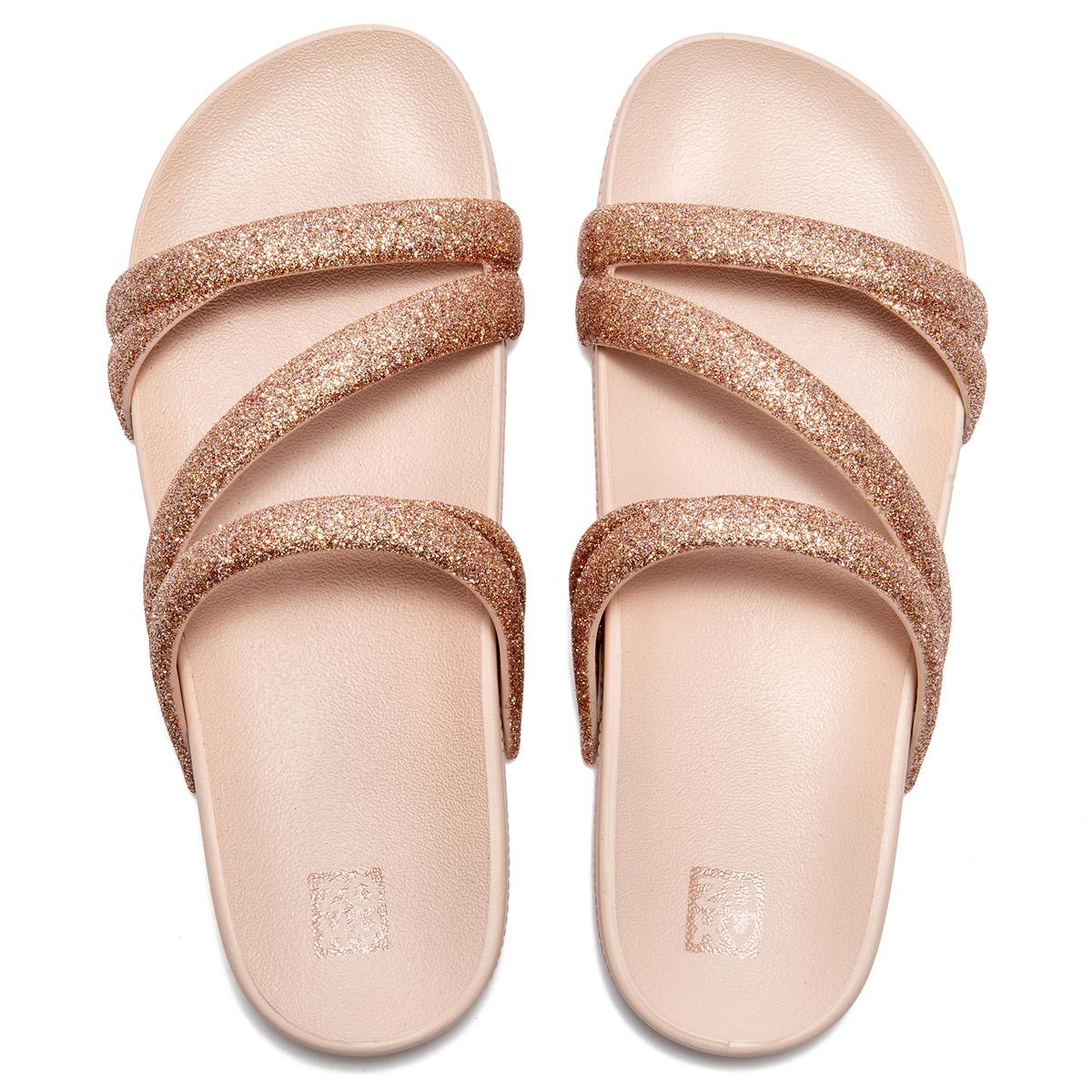Glitter Tam Ad Kadın Terlik Açık Pudra 35/42